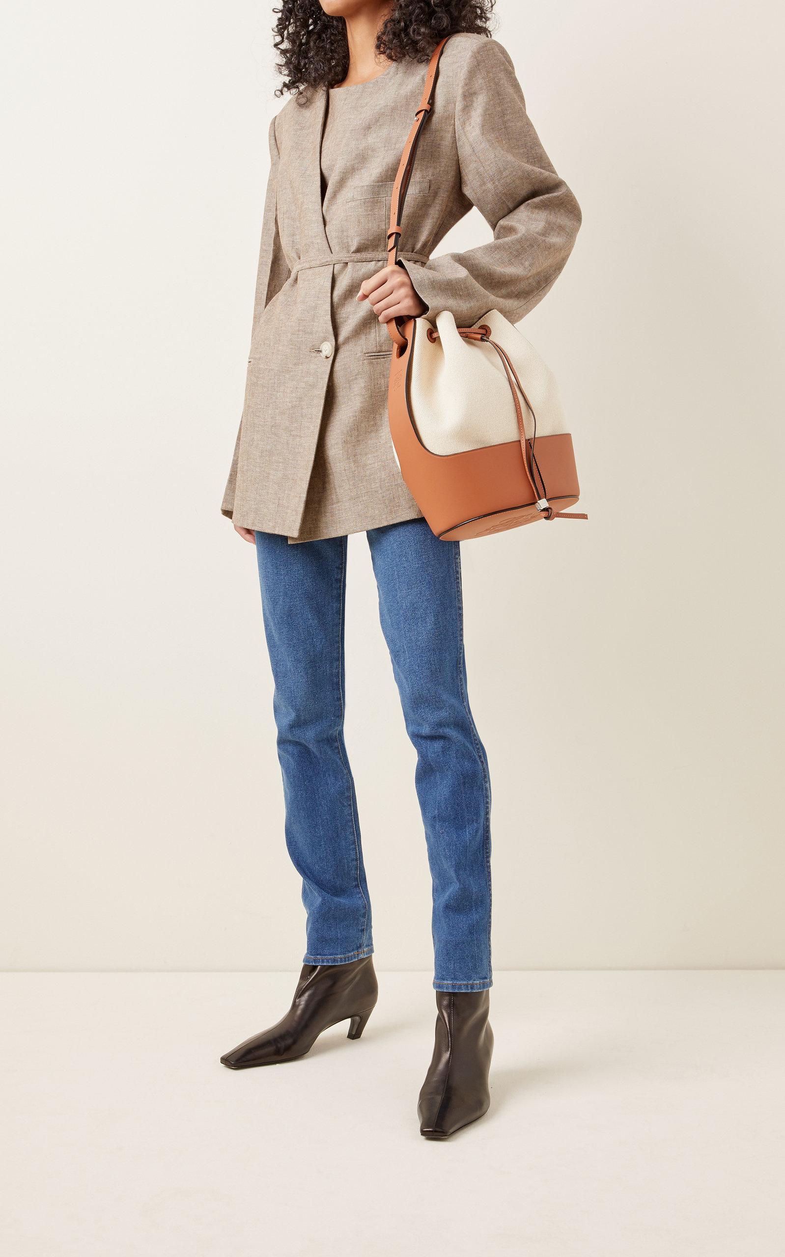 Shop LOEWE BALLOON LOEWE Canvas Leather Shoulder Bags by raraperc