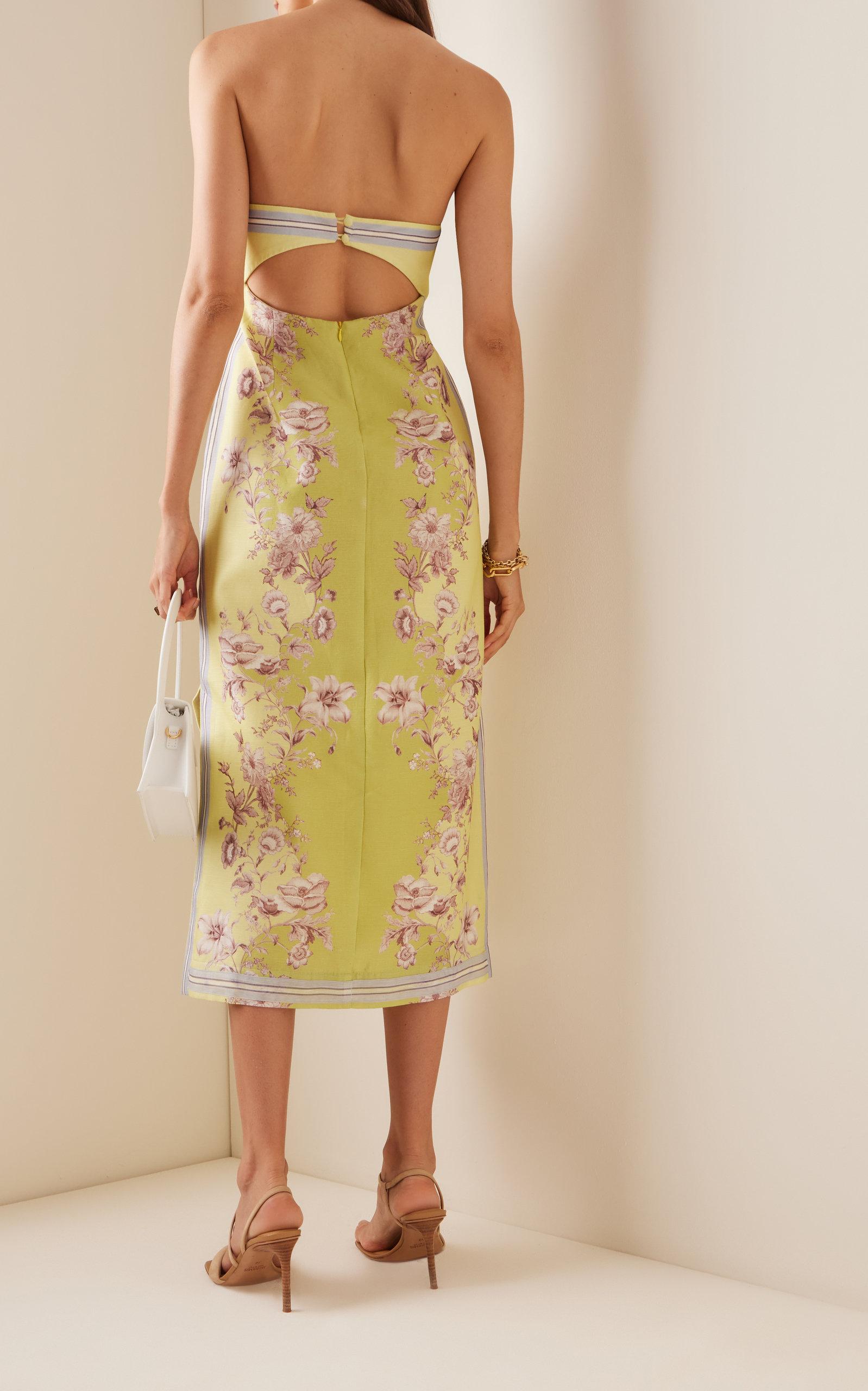 alemais fiesta strapless midi dress Alemais Fiesta Bodice Dress in Green