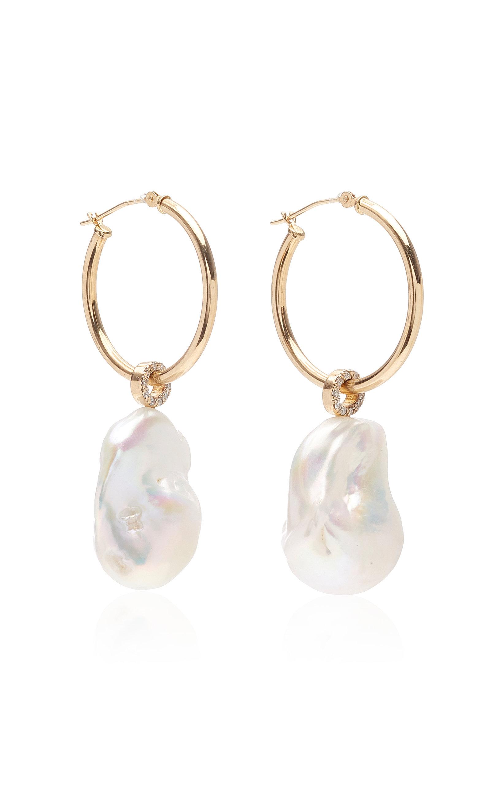 Details about   14k Yellow Gold Madi K 4-5mm White Button Freshwater Cultured Pearl Post Earring 