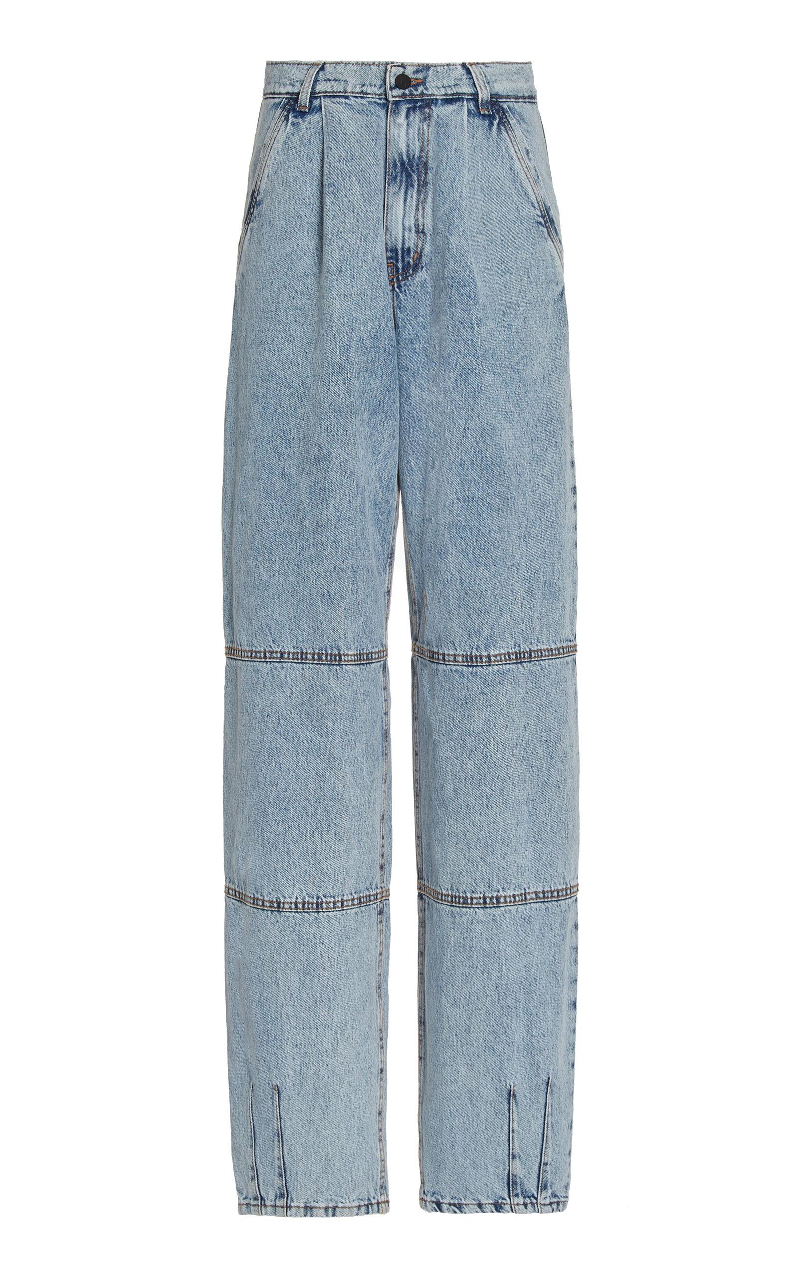 The Mannei Barga Acid-washed Rigid High-rise Tapered Jeans in Blue