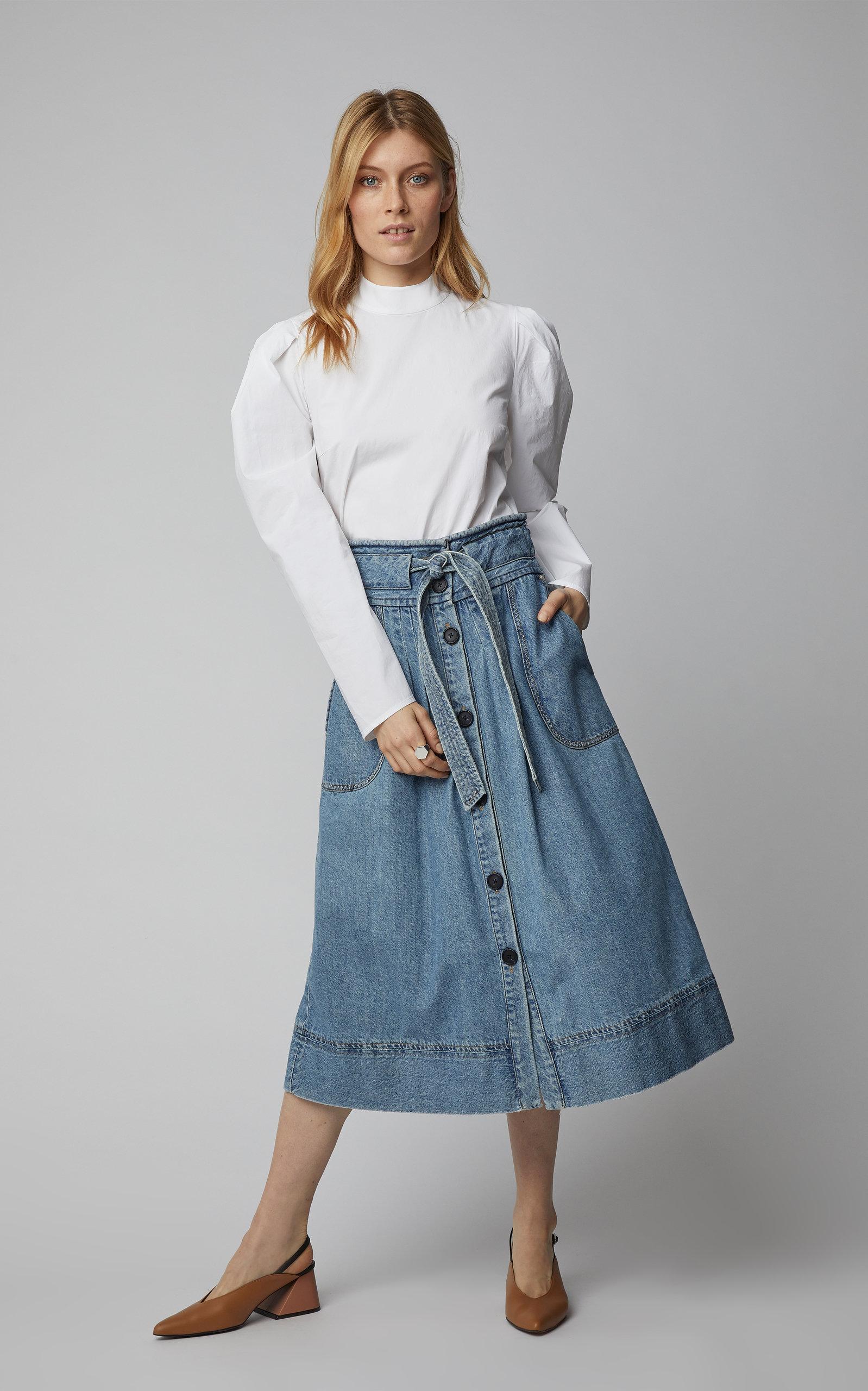 sea denim skirt