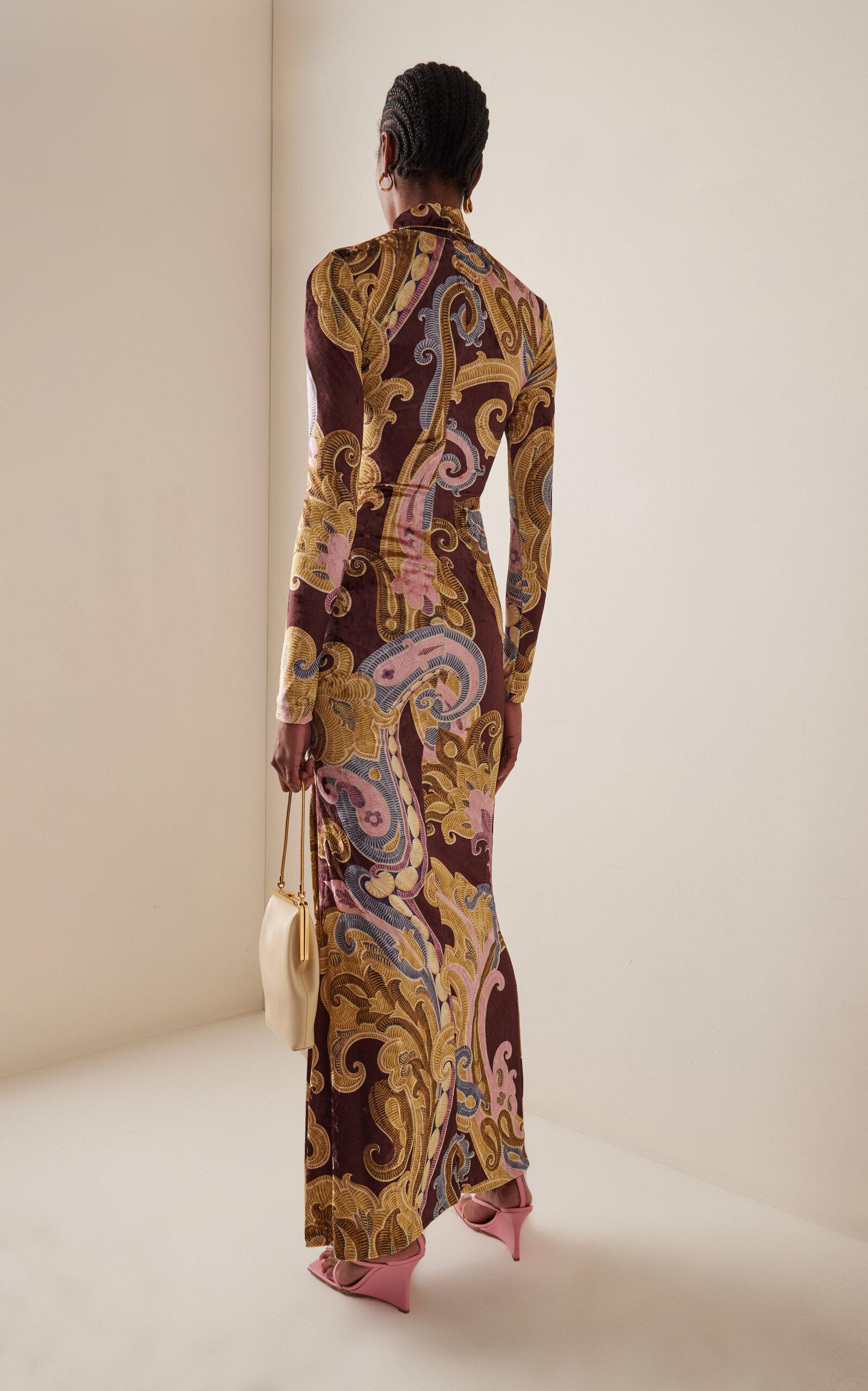 Etro Crushed Velvet Maxi Dress | Lyst