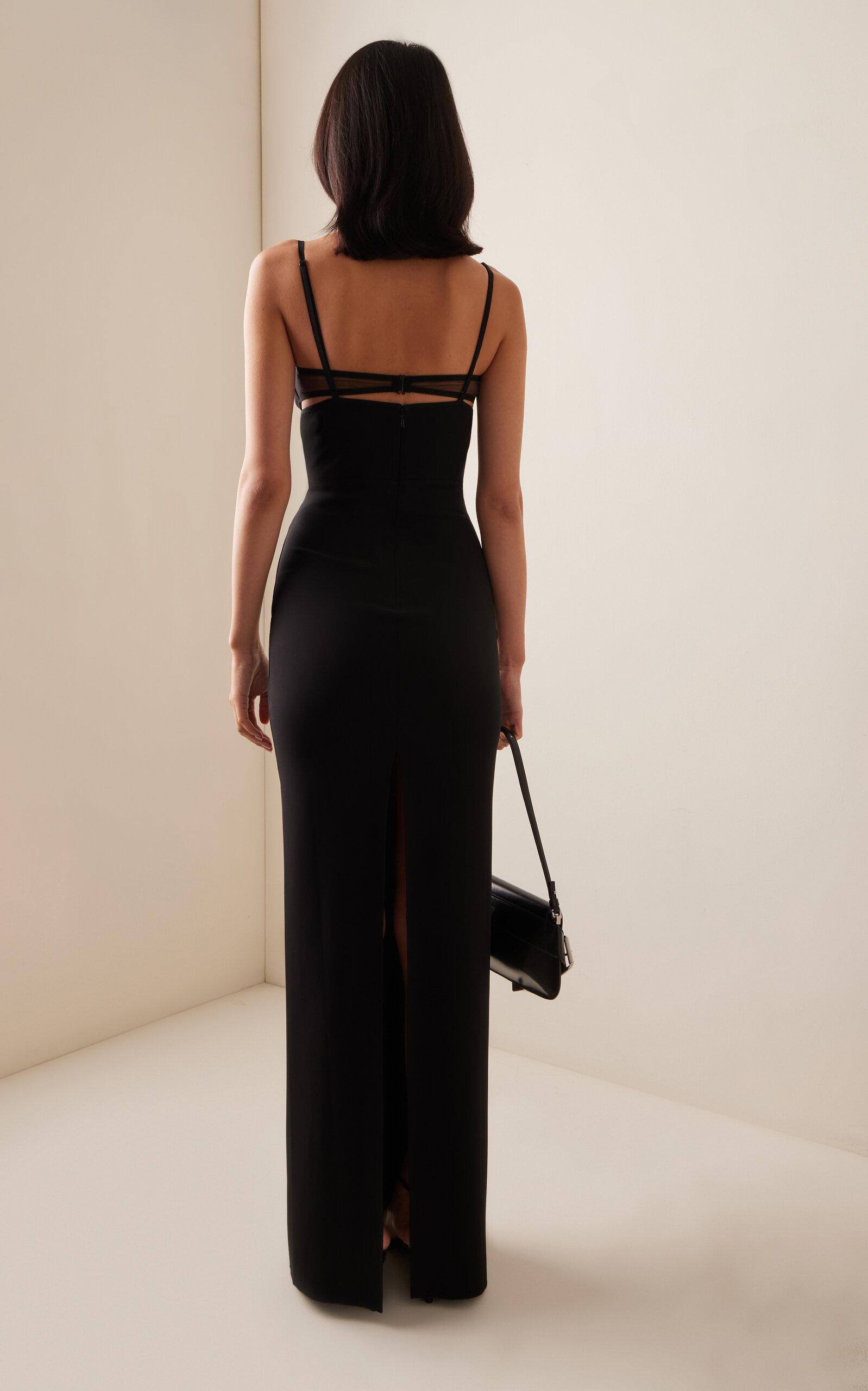 Nensi Dojaka Cutout Crepe Bustier Maxi Dress in Black | Lyst