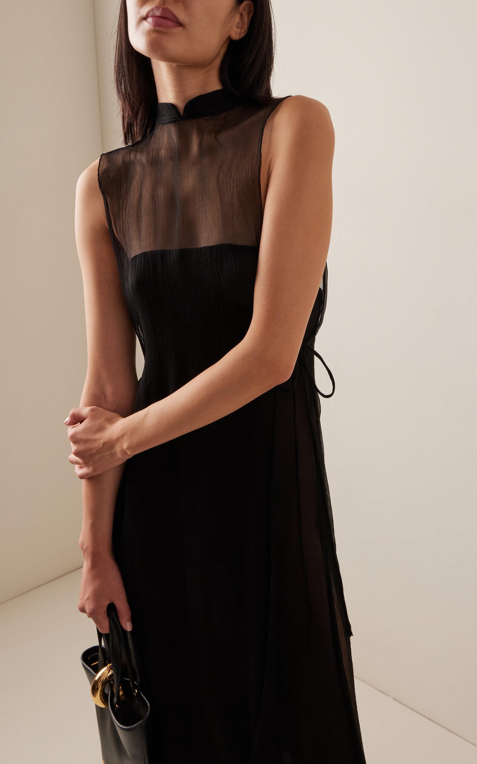 all that remains ola crinkled silk maxi dress All That Remains Ola Crinkled Silk Maxi Dress in Black