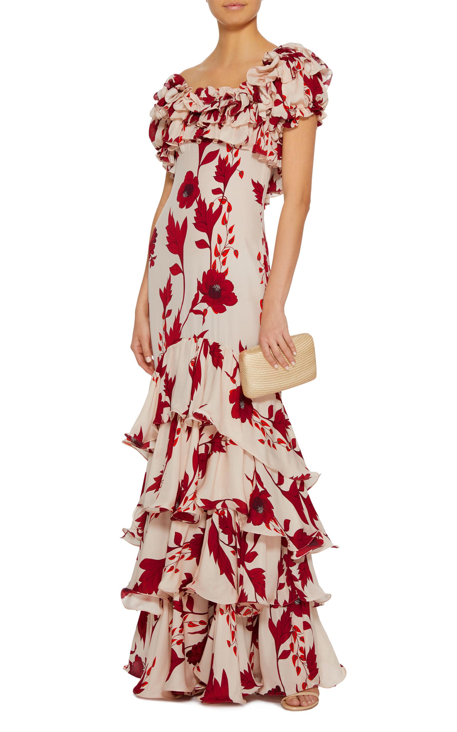 JOHANNA ORTIZ Cat Goddess Tiered Silk Maxi Dress - We Select Dresses