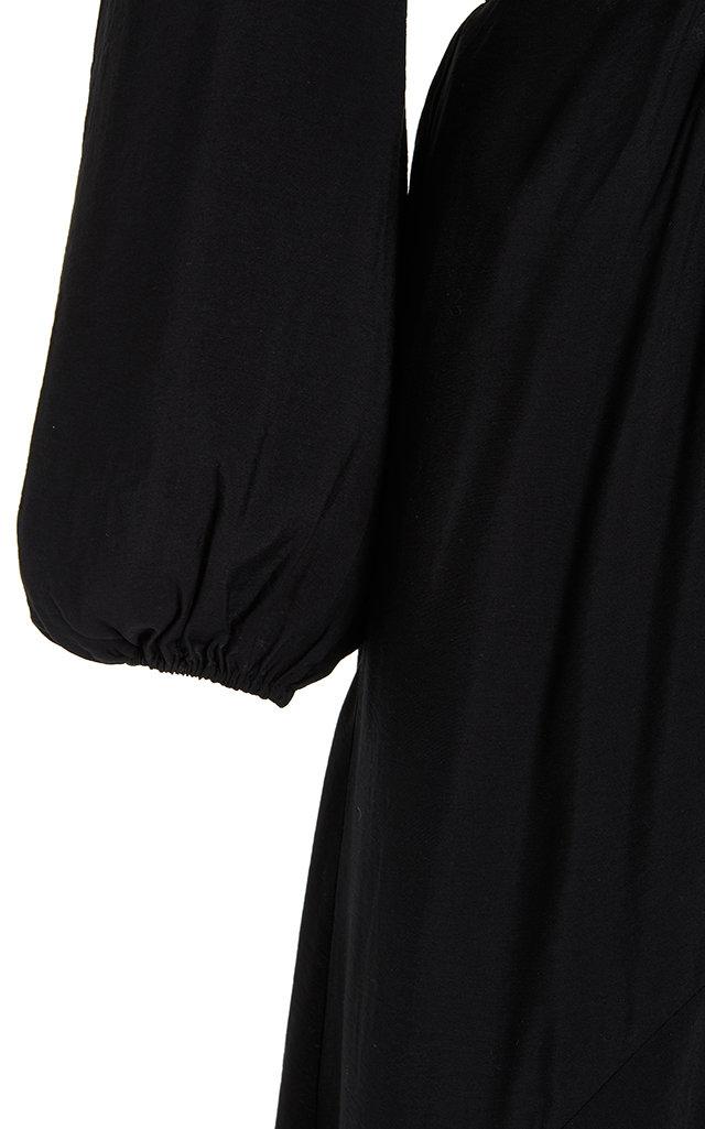 Jonathan Simkhai Jaelynn Puff sleeve Cutout Crepe Maxi Dress in