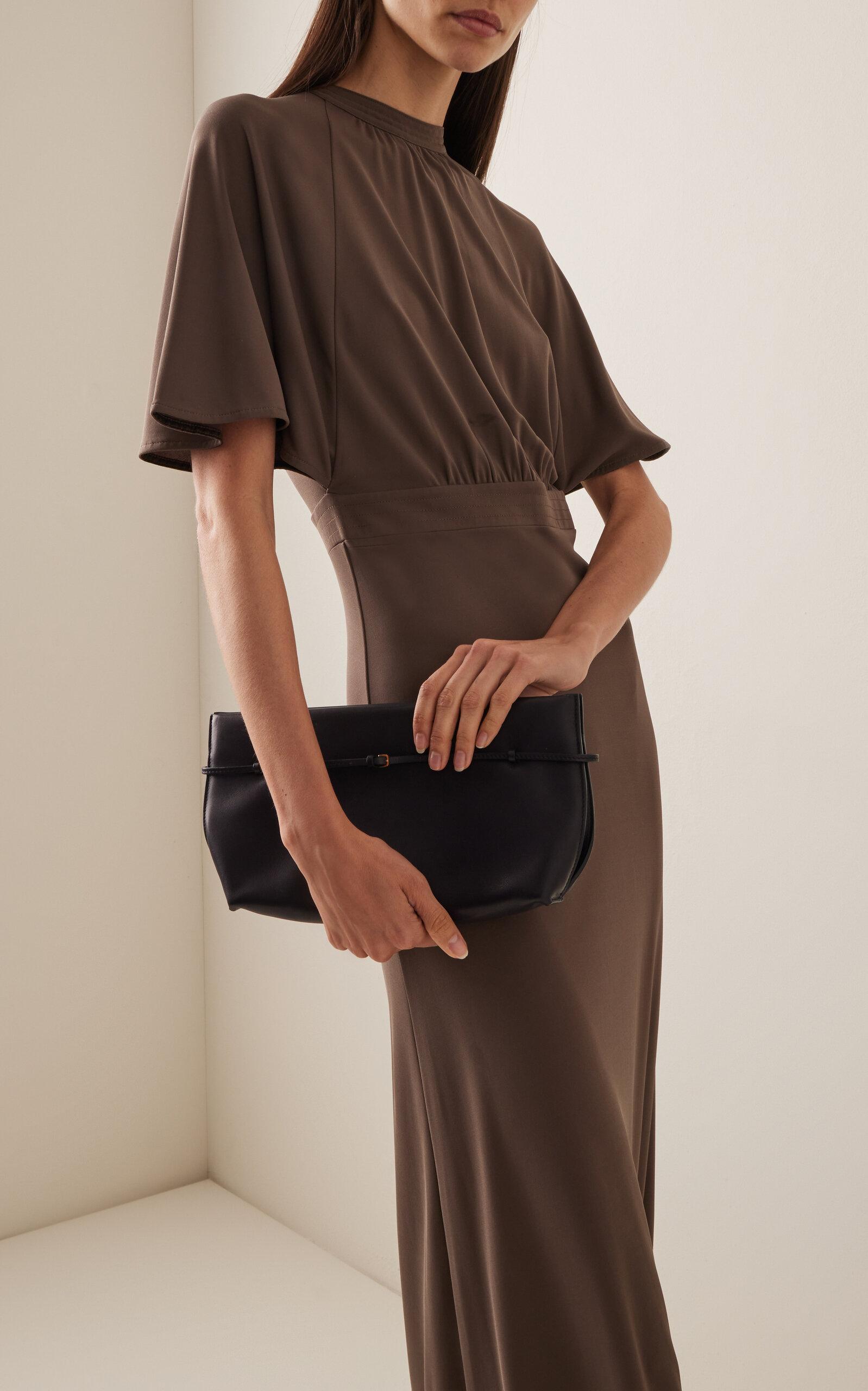 TOTEME Fluid-sleeve Jersey Maxi Dress in Brown | Lyst