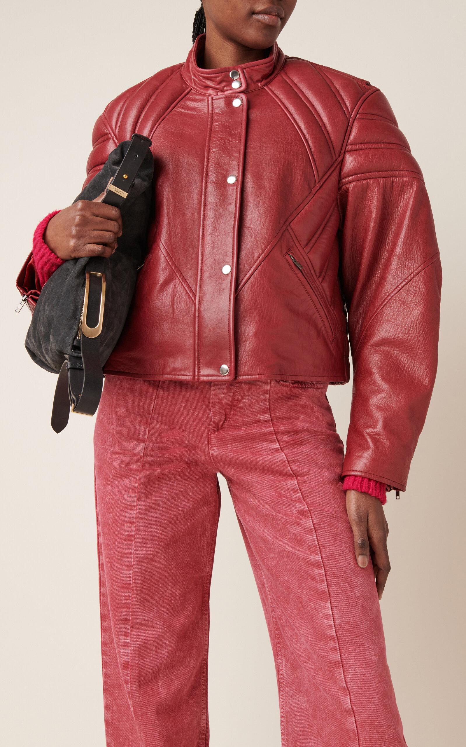 Isabel Marant Chady Leather Jacket in Red Lyst UK
