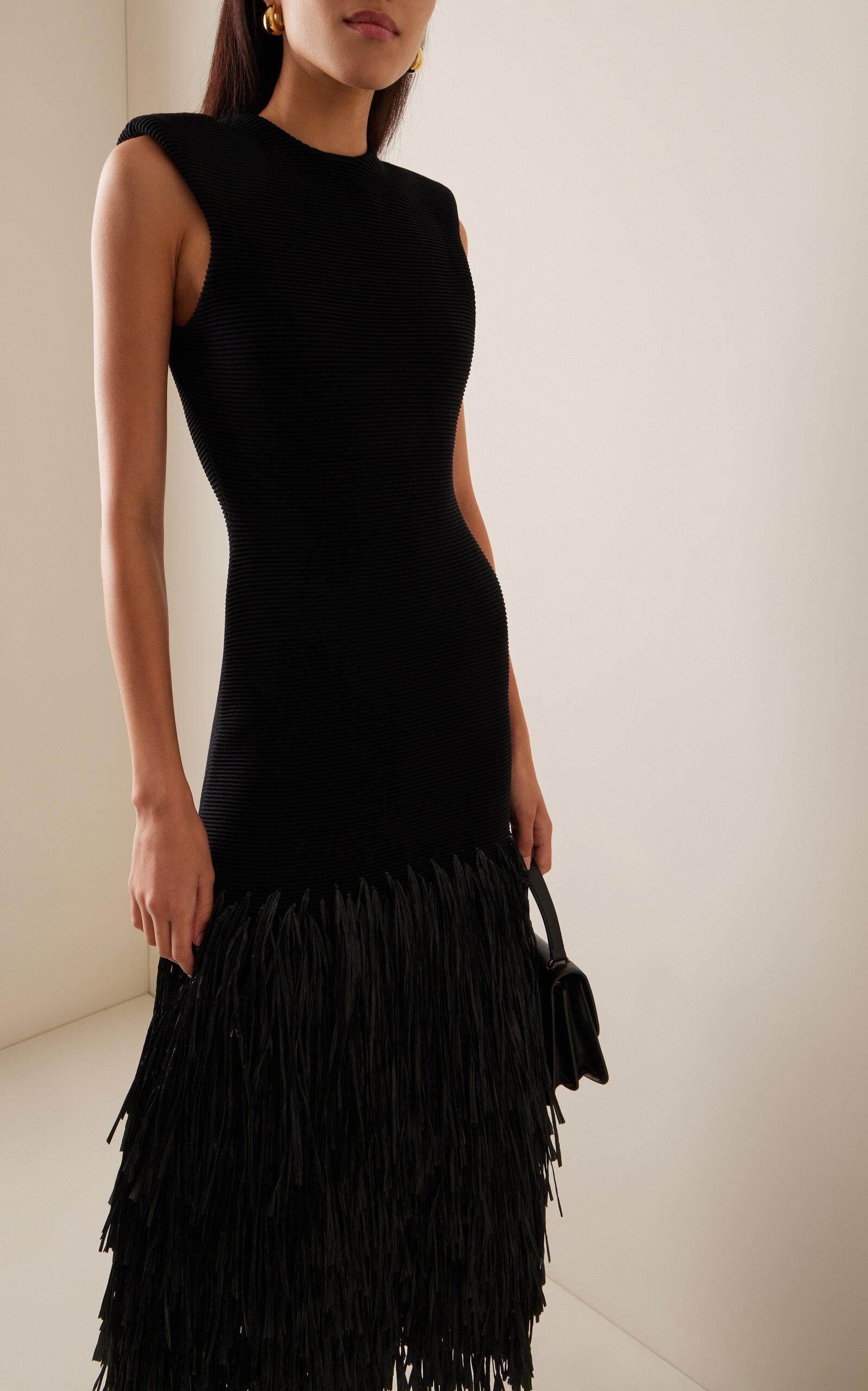 aje women's rushes raffia knit mini dress Aje. Exclusive Raffia-trimmed Midi in Black children's beauty pageants