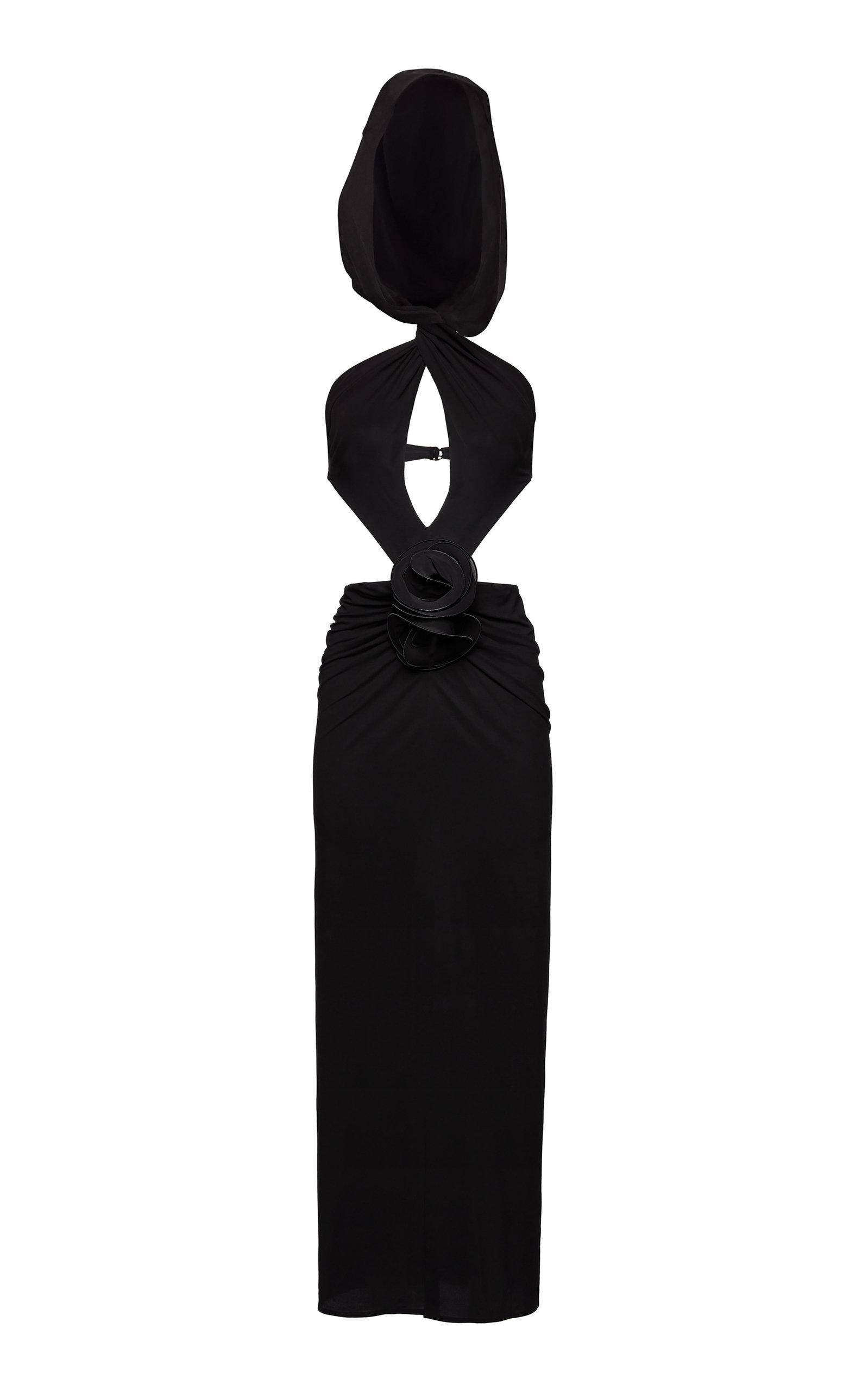 Magda Butrym Hooded Cutout Maxi Dress in Black | Lyst