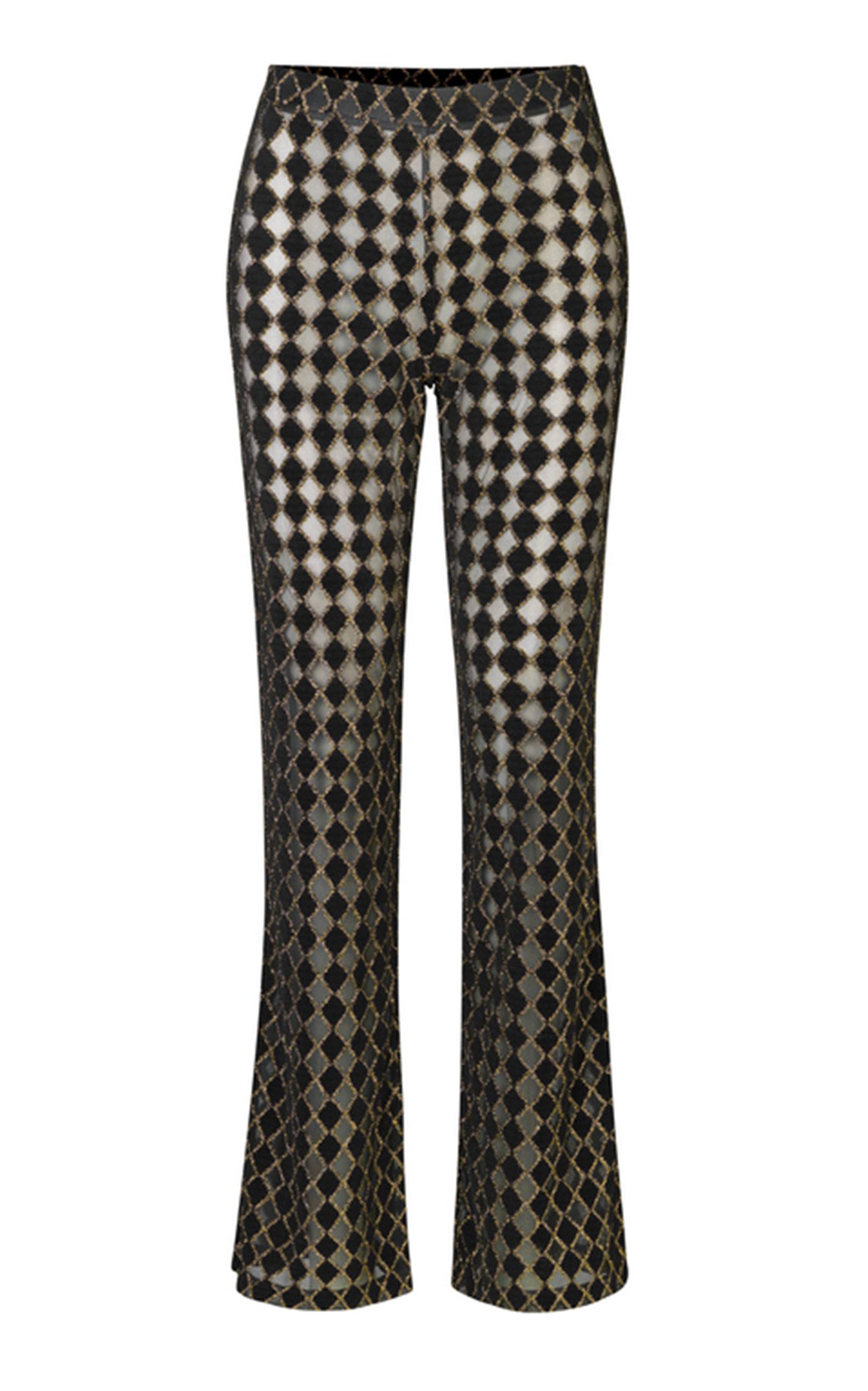 checkered flare pants
