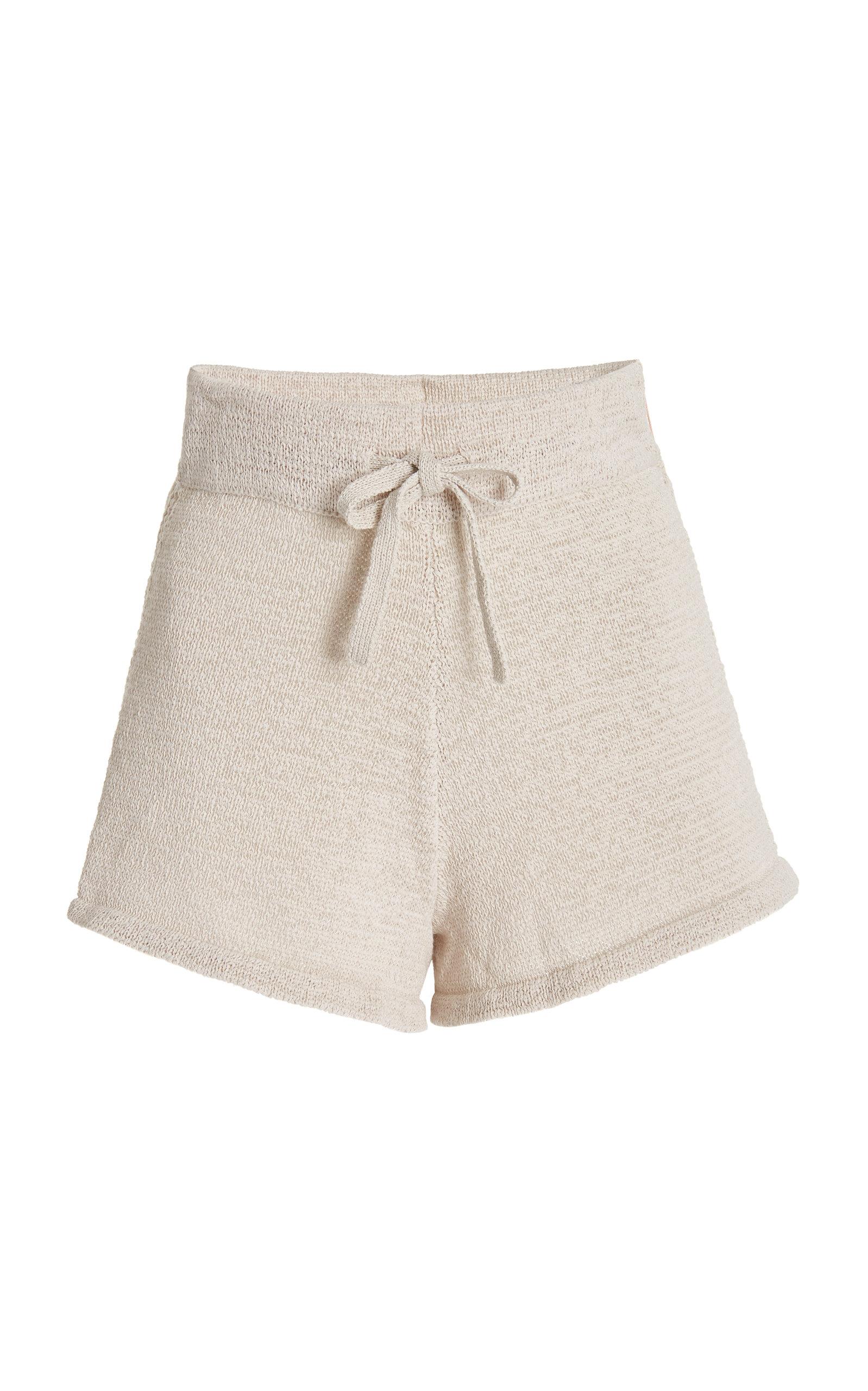 Cult Gaia Mikeah Cotton-blend Knit Shorts in White | Lyst