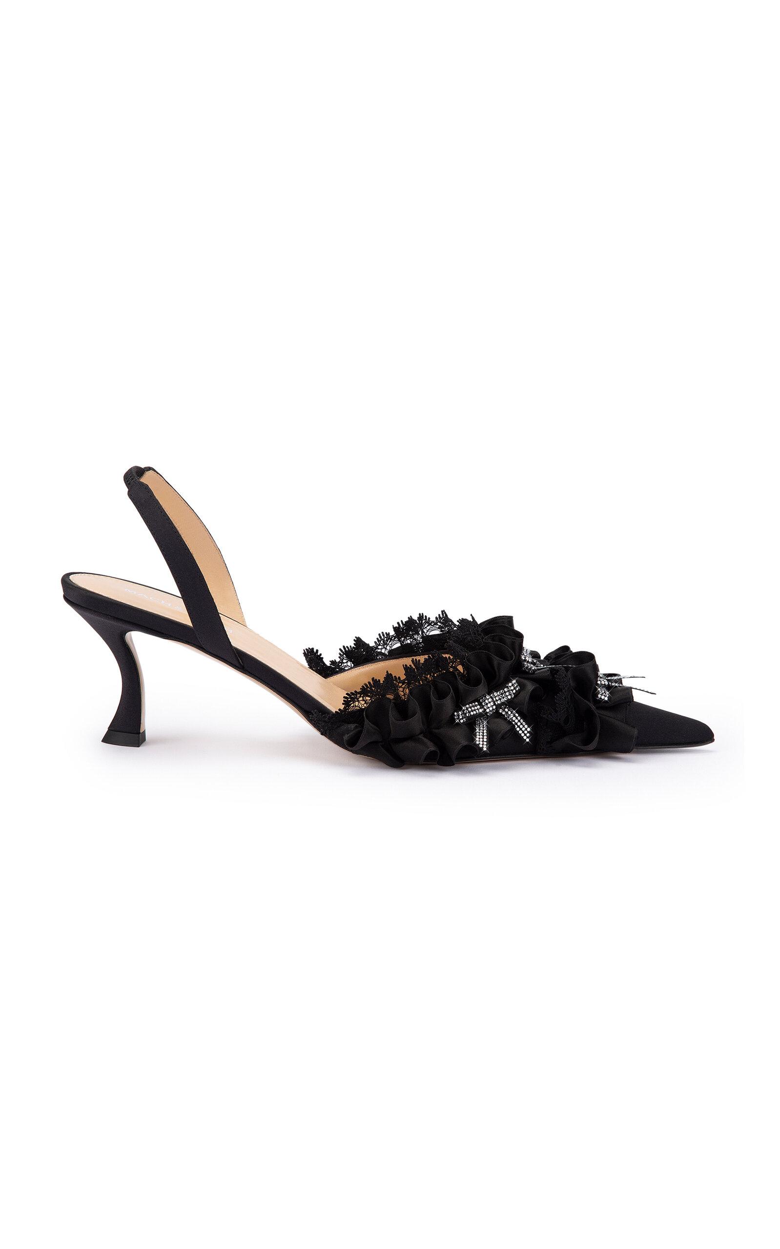 サンダル・ミュール MACH & MACH 'Galaxy' slingback (R25S086710X18BLKCP BLACK) Galaxy - Women's Nude Tulle Slingbacks with Pointed Toe