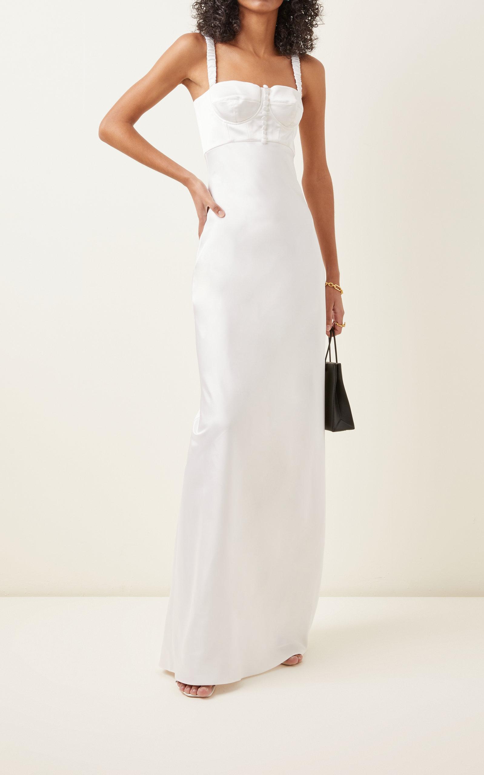 white bustier dress