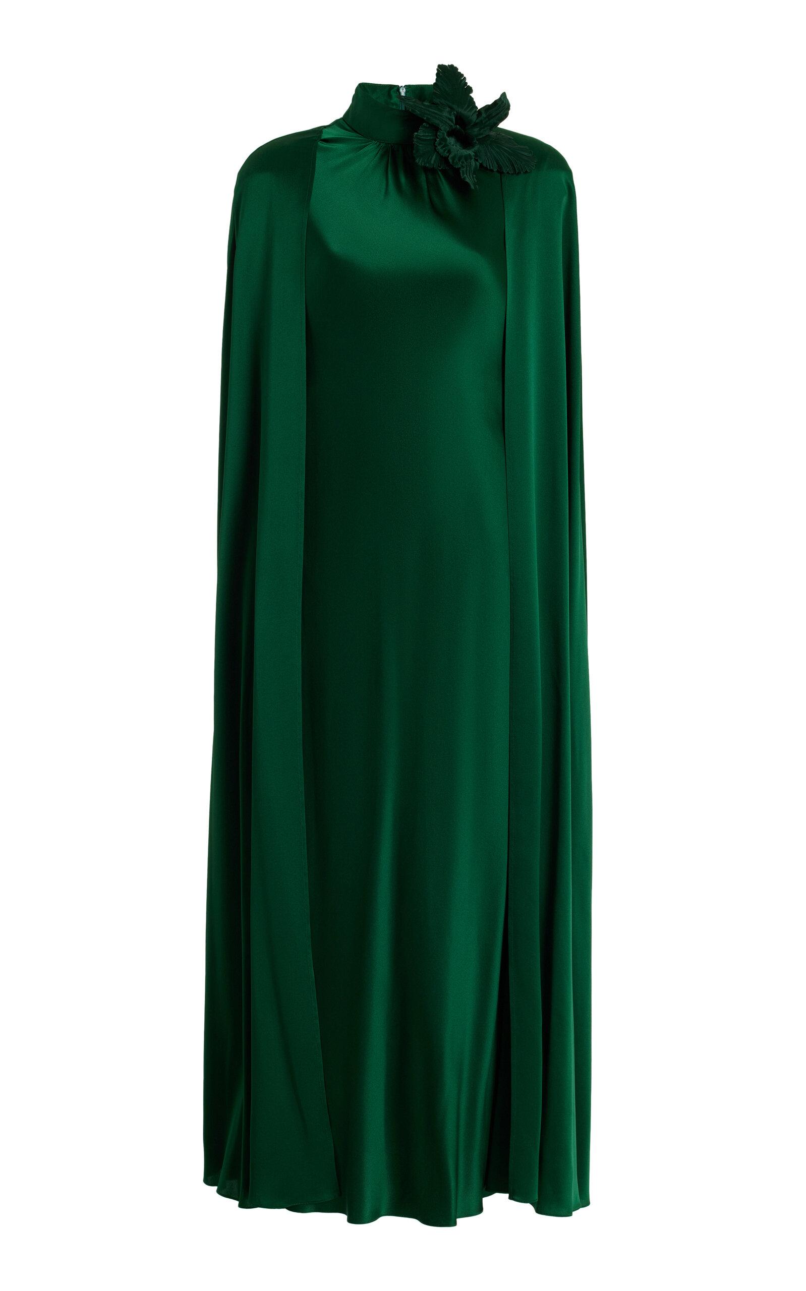 rodarte green silk dress Silk charmeuse cocktail dress in green - Rodarte