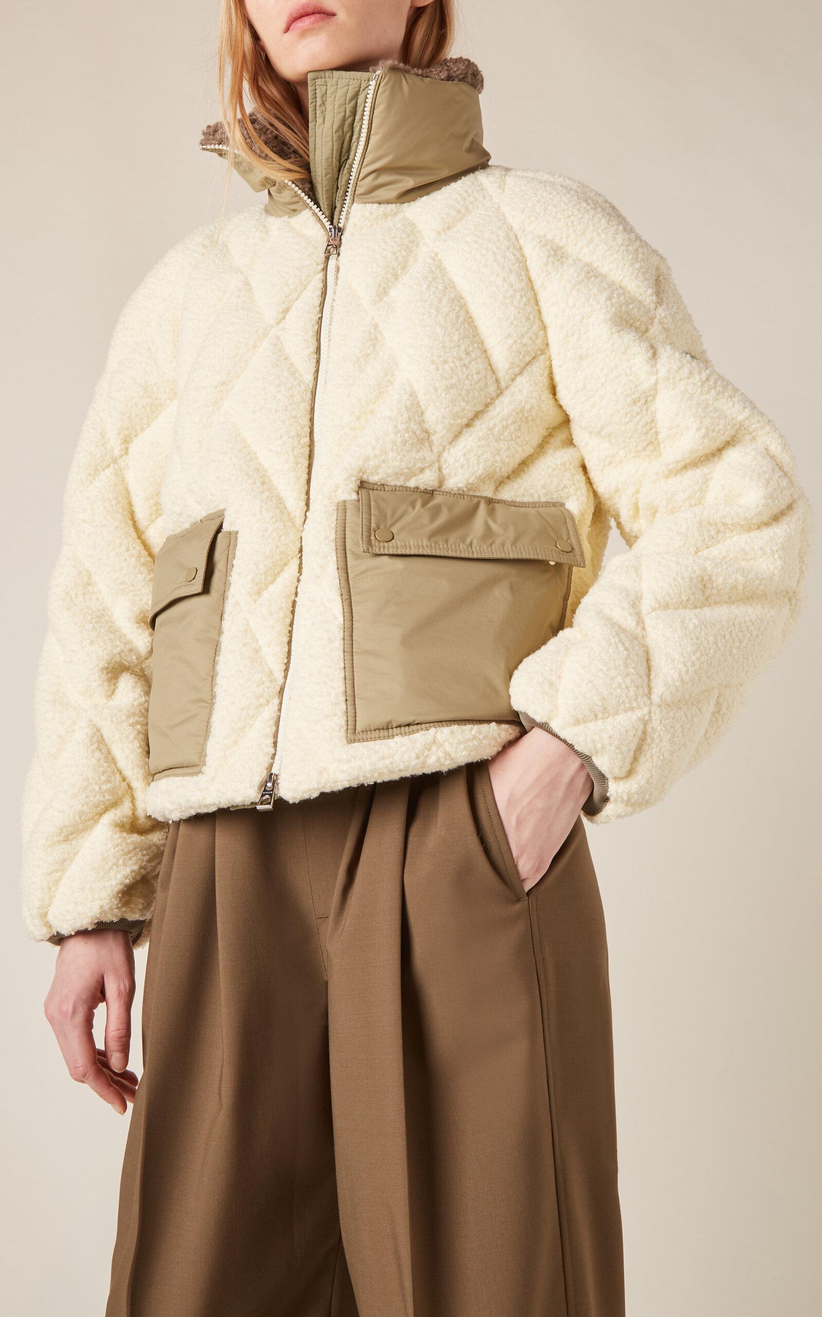 Moncler Jonquille Sherpa Jacket in Natural | Lyst