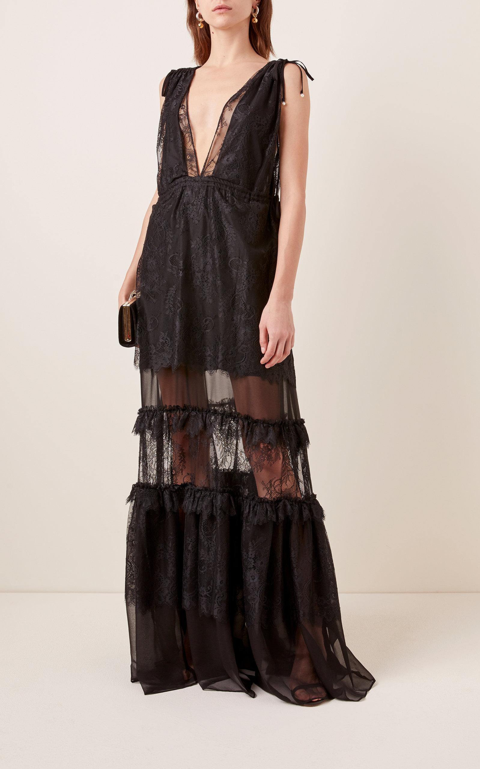 alexis black lace dress
