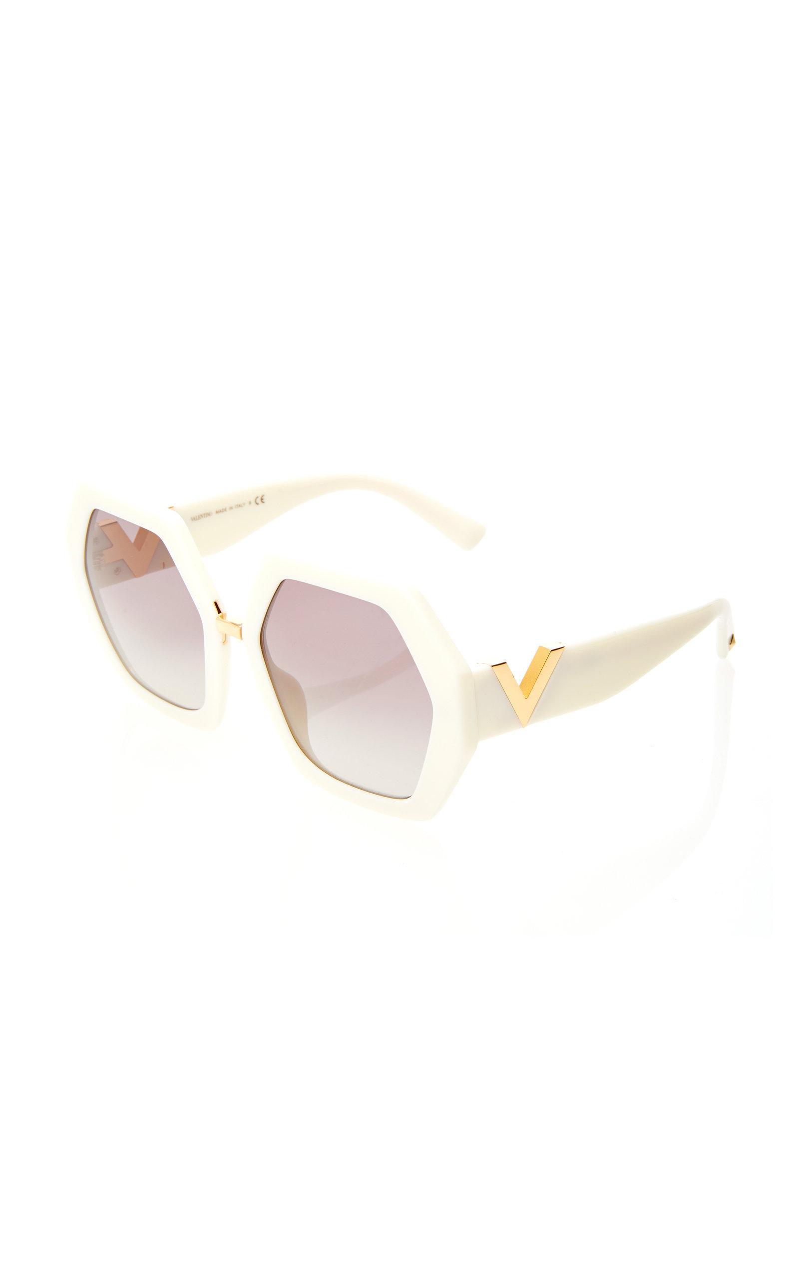 Valentino Octagon-frame Acetate Sunglasses in White - Lyst