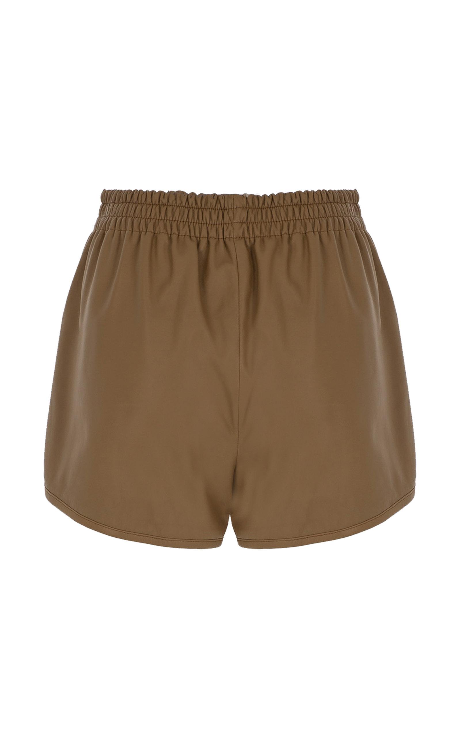 leather jogger shorts