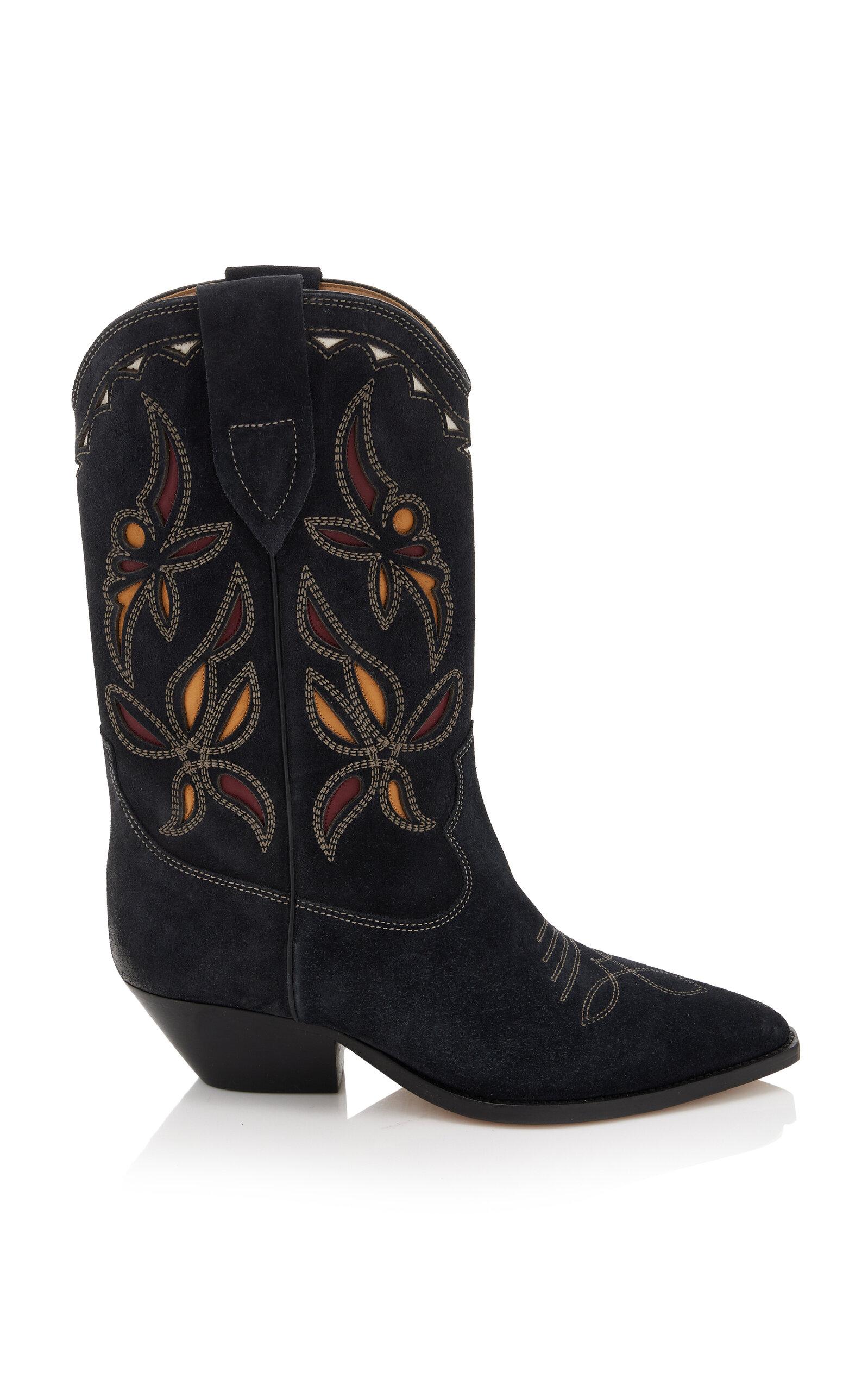 Isabel Marant Duerto Laser cut Suede Boots in Black Lyst UK