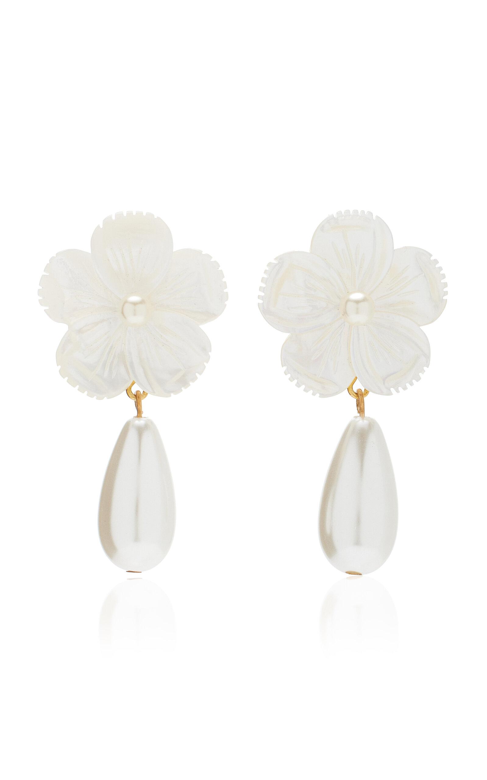 Jennifer Behr Petronella Pearl Earrings in White | Lyst