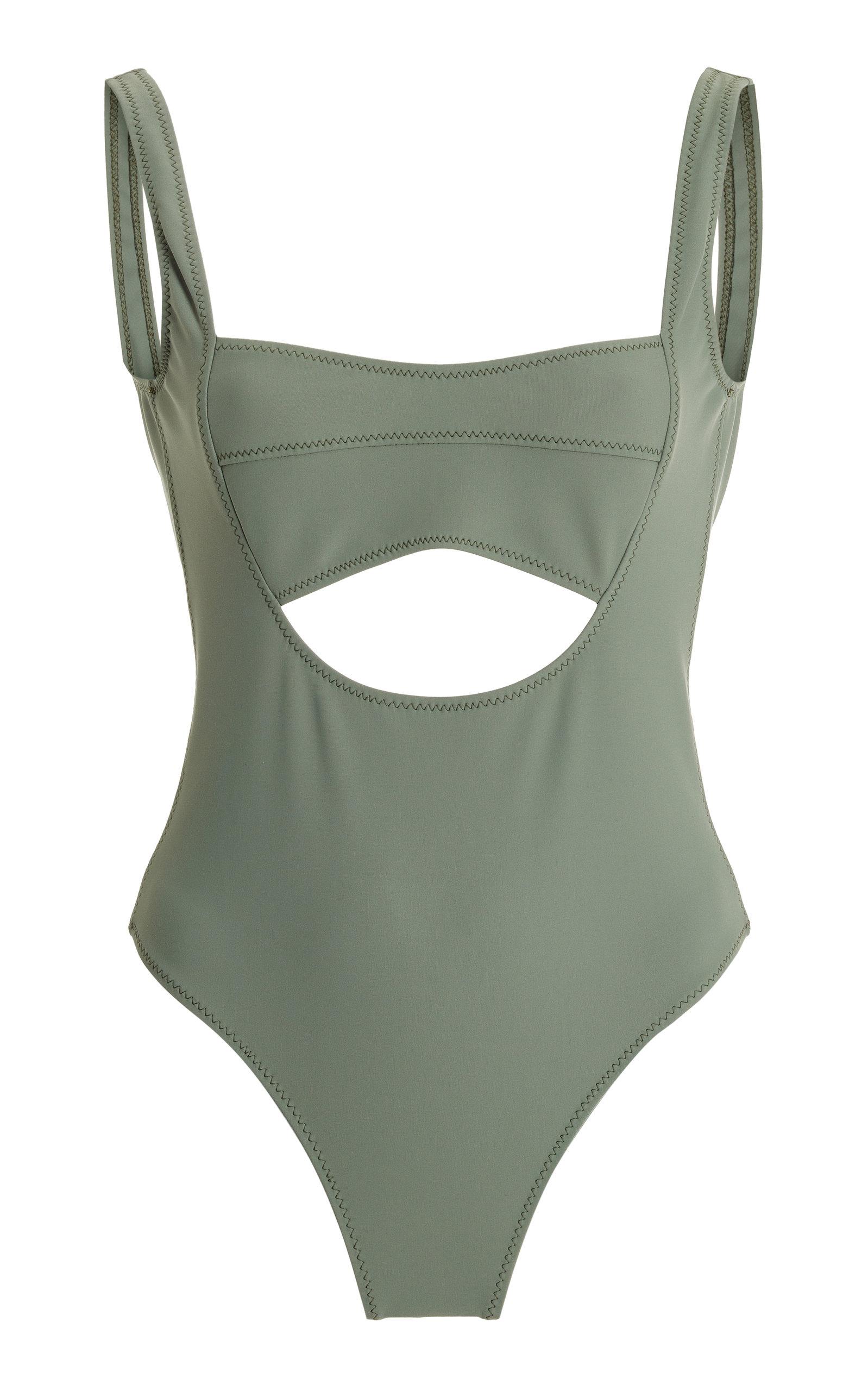Matthew Bruch Eva Cutout One-piece Swimsuit in Green | Lyst