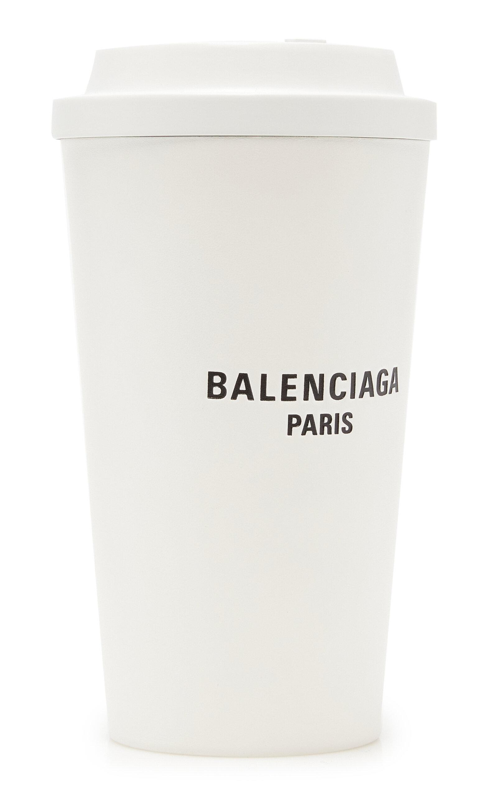 Balenciaga 9am Leather Cup Clutch in White | Lyst Canada