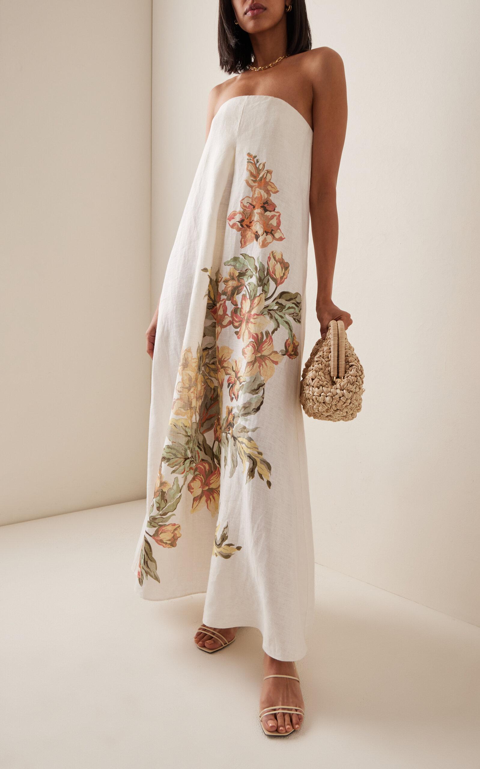 Significant Other Parisa Strapless Linen Maxi Dress in White | Lyst