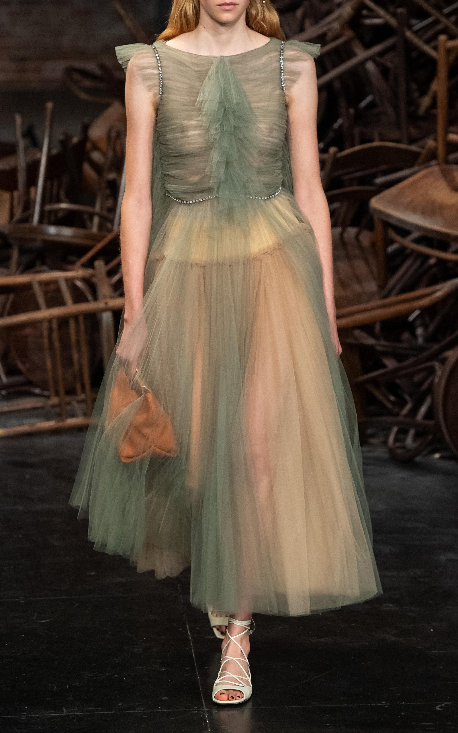 khaite green dress Khaite Bicolor Copper Casual Dress
