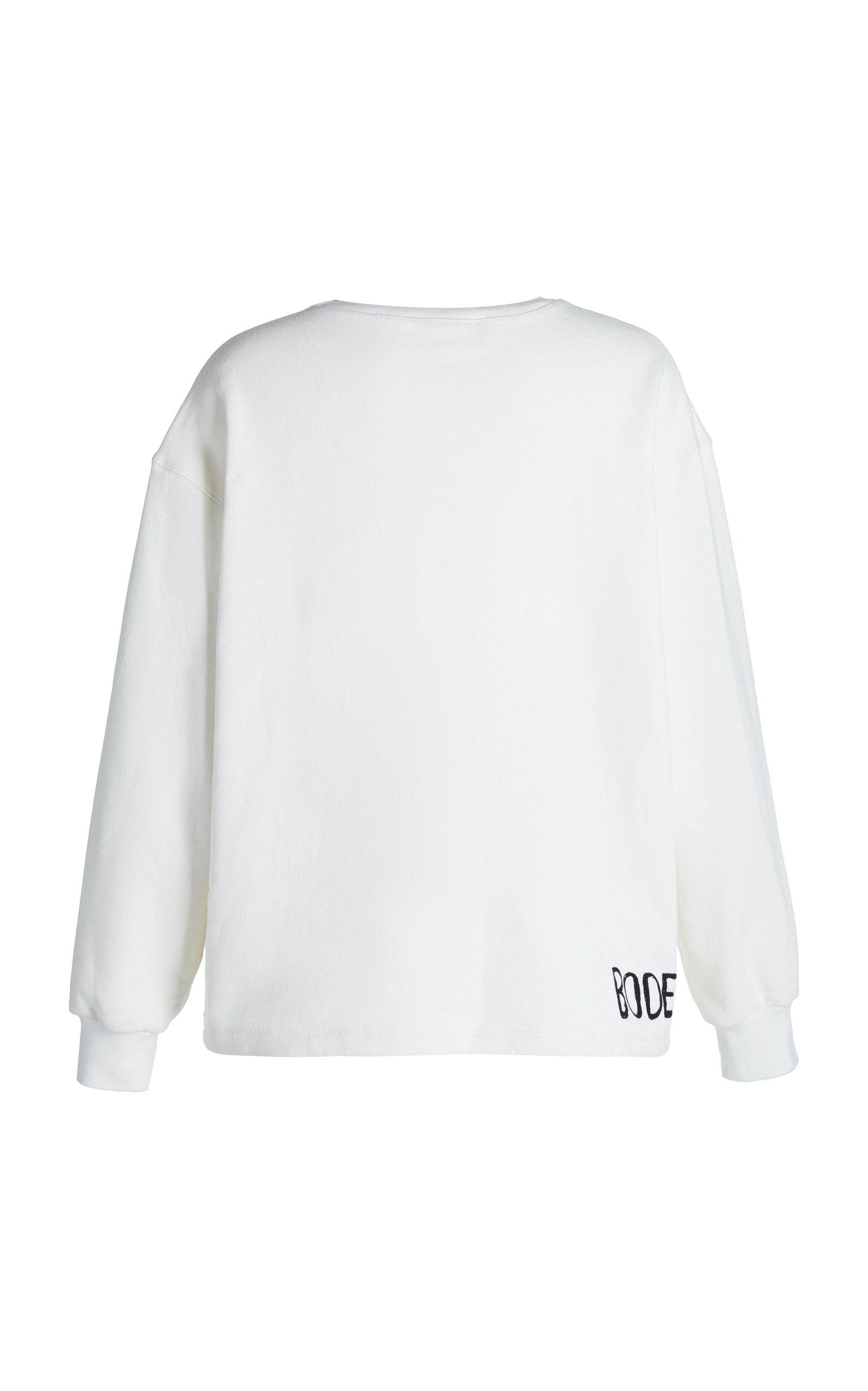Bode Silver Screen Sweatshirt in White 