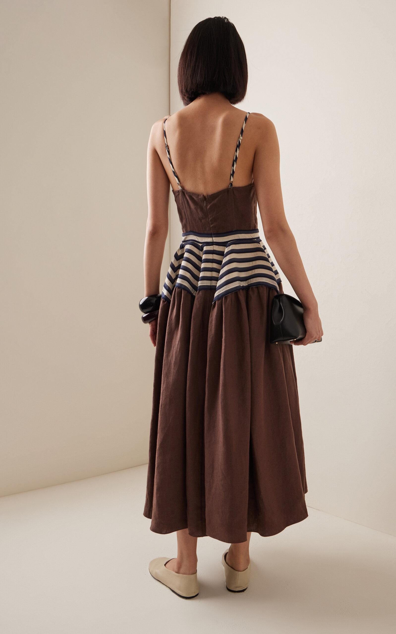 slim fit dress slacks Golden Afternoon Dress in Linen – Rosie Assoulin