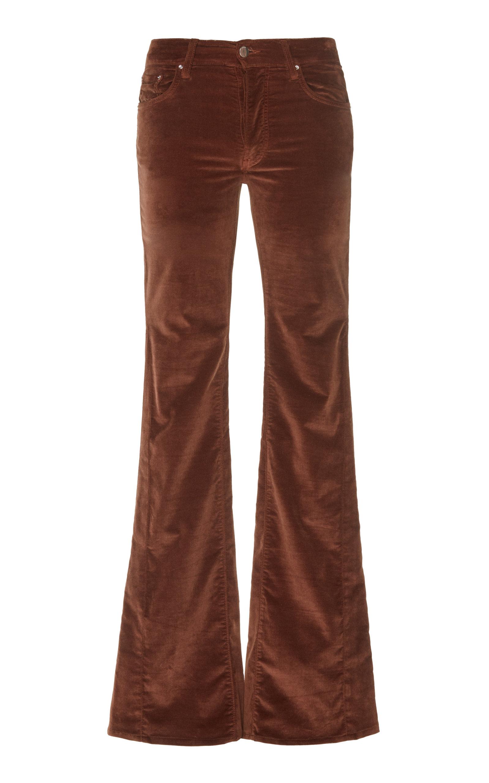 Amiri Cotton Velour Flare-leg Velvet Pants in Brown for Men - Lyst