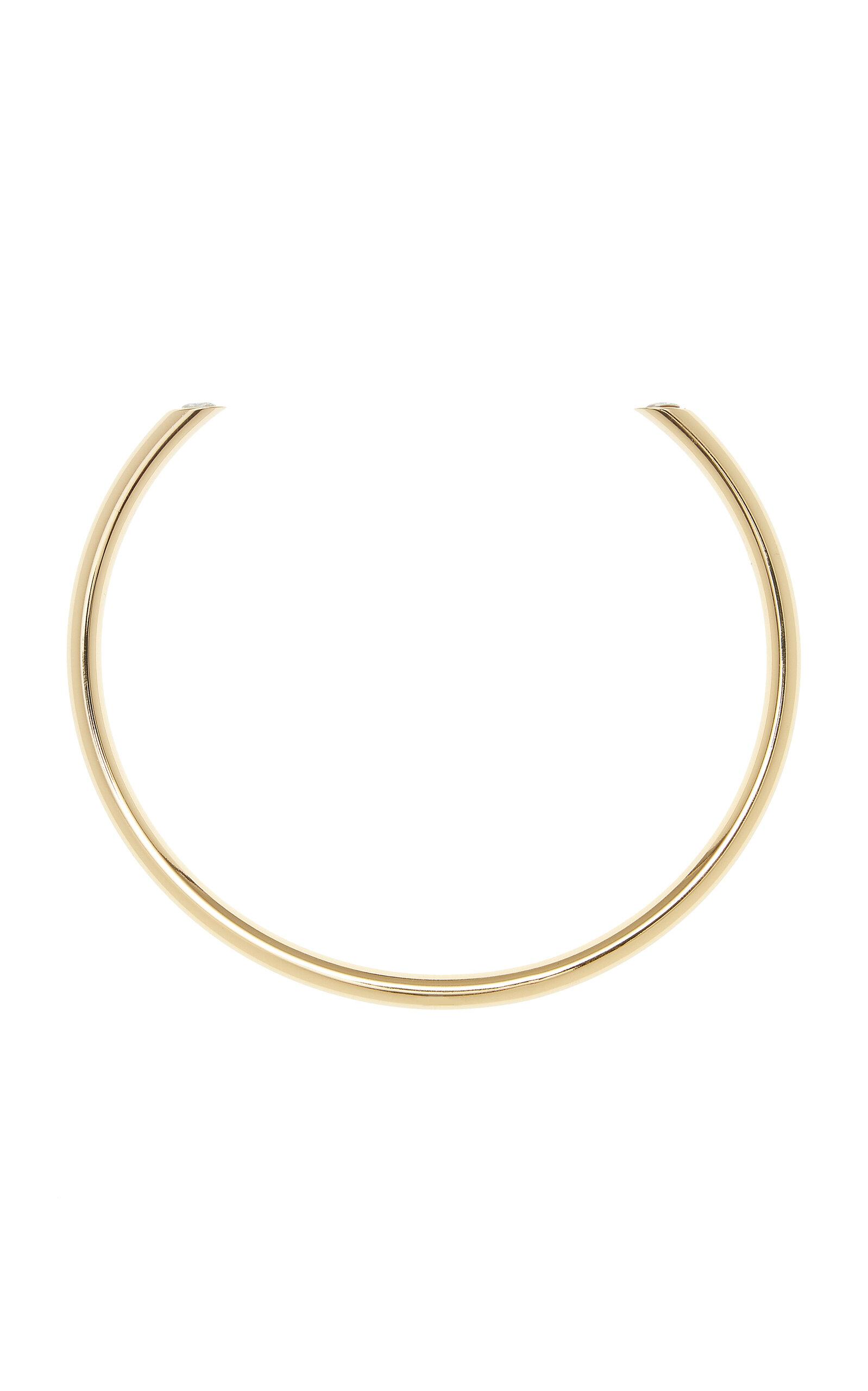 DEMARSON Miley 12k Gold-plated Crystal Collar Necklace in White | Lyst