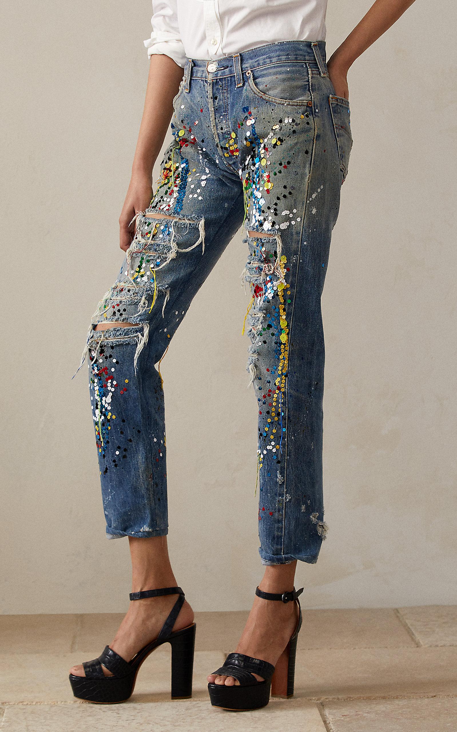 Ralph Lauren Embellished 320 Boyfriend Jeans | Lyst