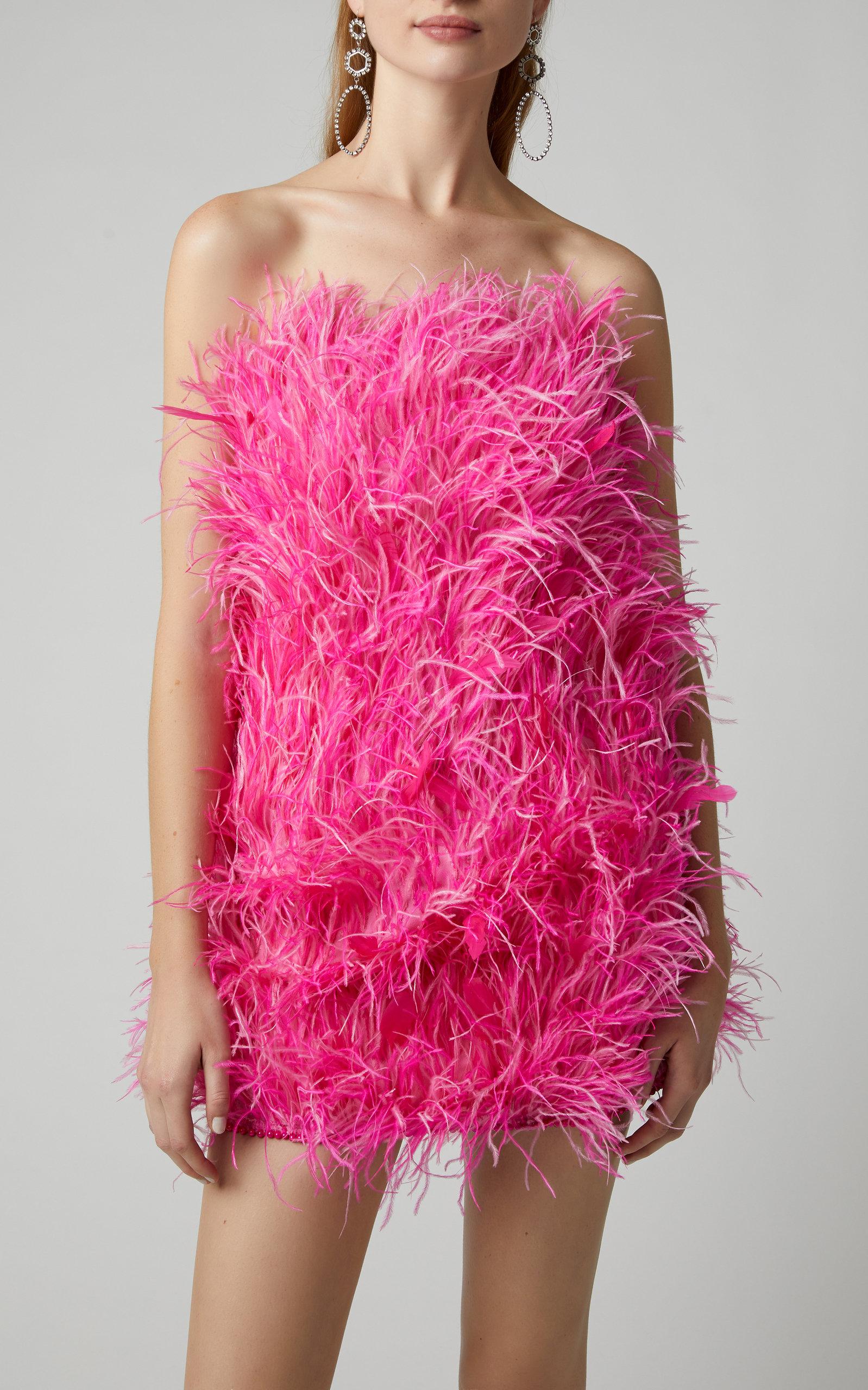 The Attico Feather-trimmed Minidress in ...