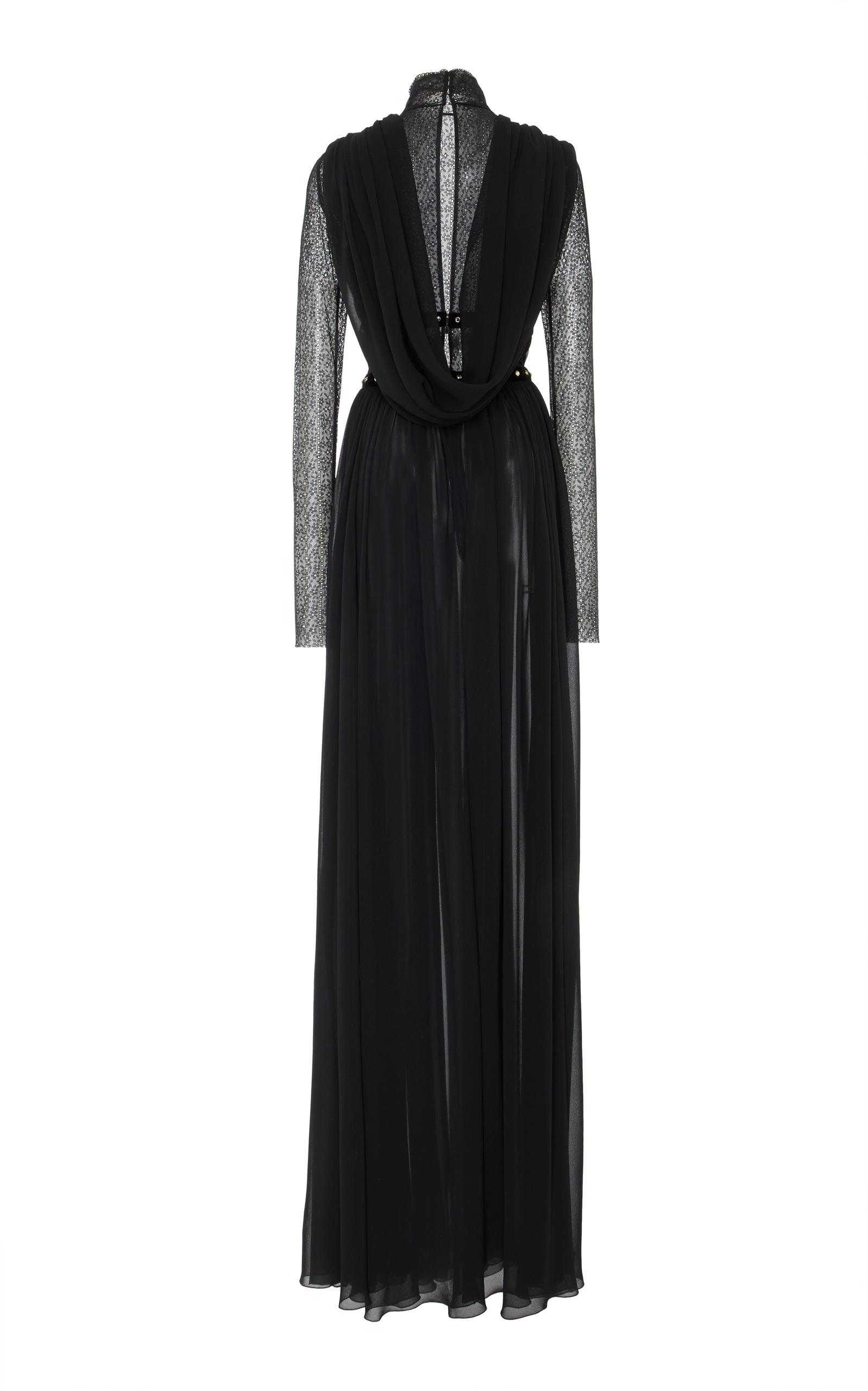 Philosophy Di Lorenzo Serafini Draped Long Sleeve Gown in Black | Lyst