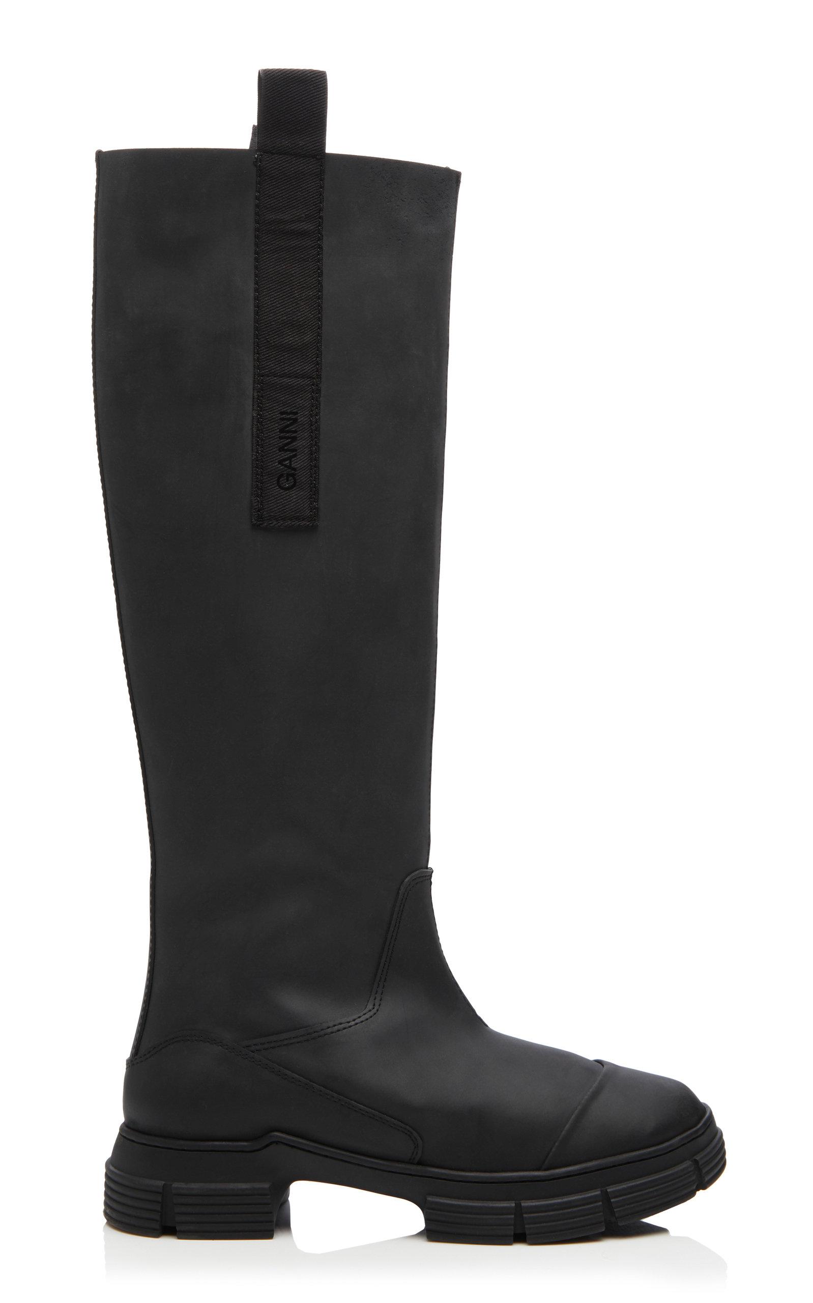 Ganni Rubber Knee-high Boots in Black - Lyst