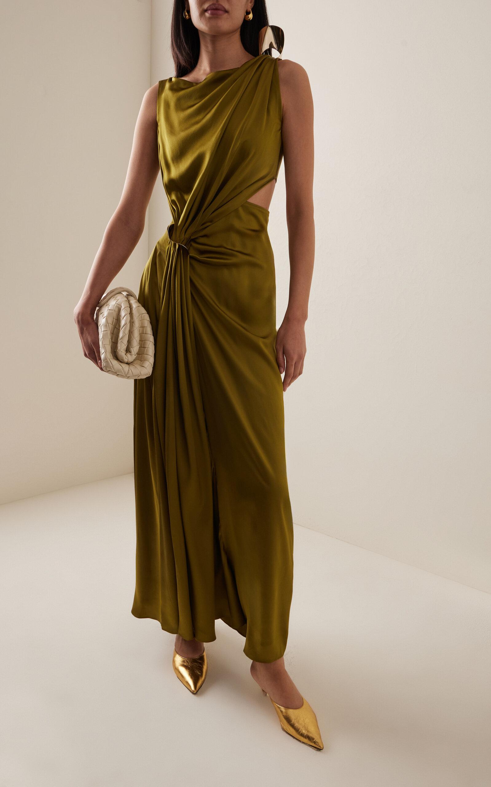 green emerald velvet dress ROKSANDA | SILK SATIN TERA DRESS