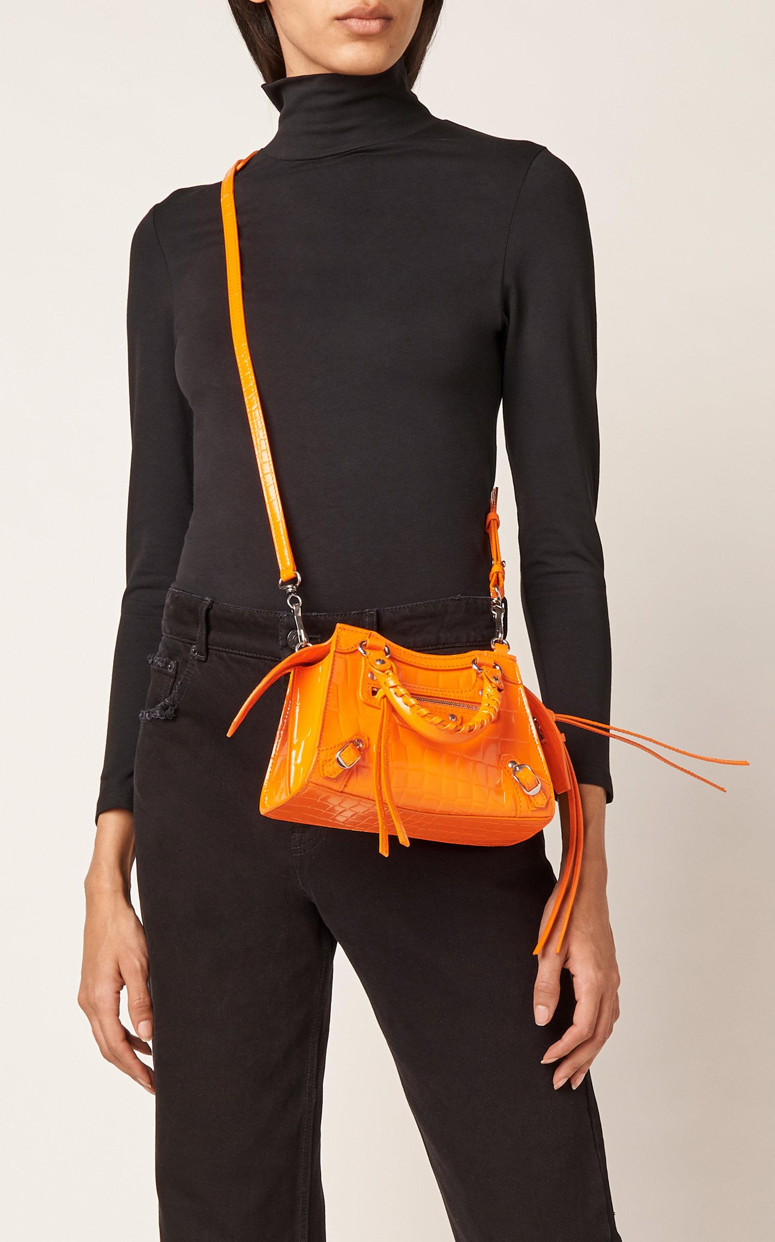 balenciaga mini hourglass bag orange