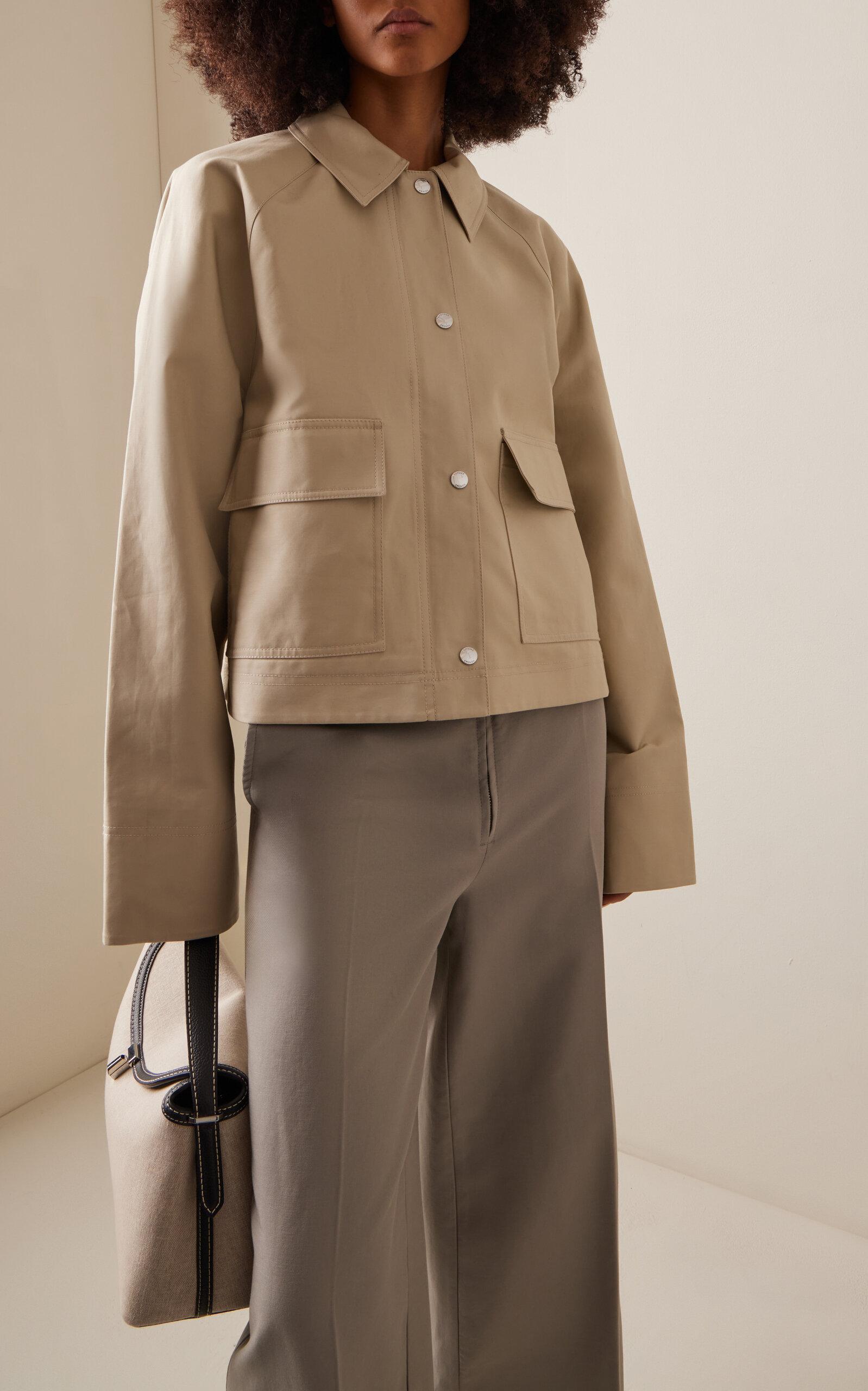 【TOTEME】Cropped Jacket for women Pure Organic Cotton Cropped cotton jacket sand – TOTEME
