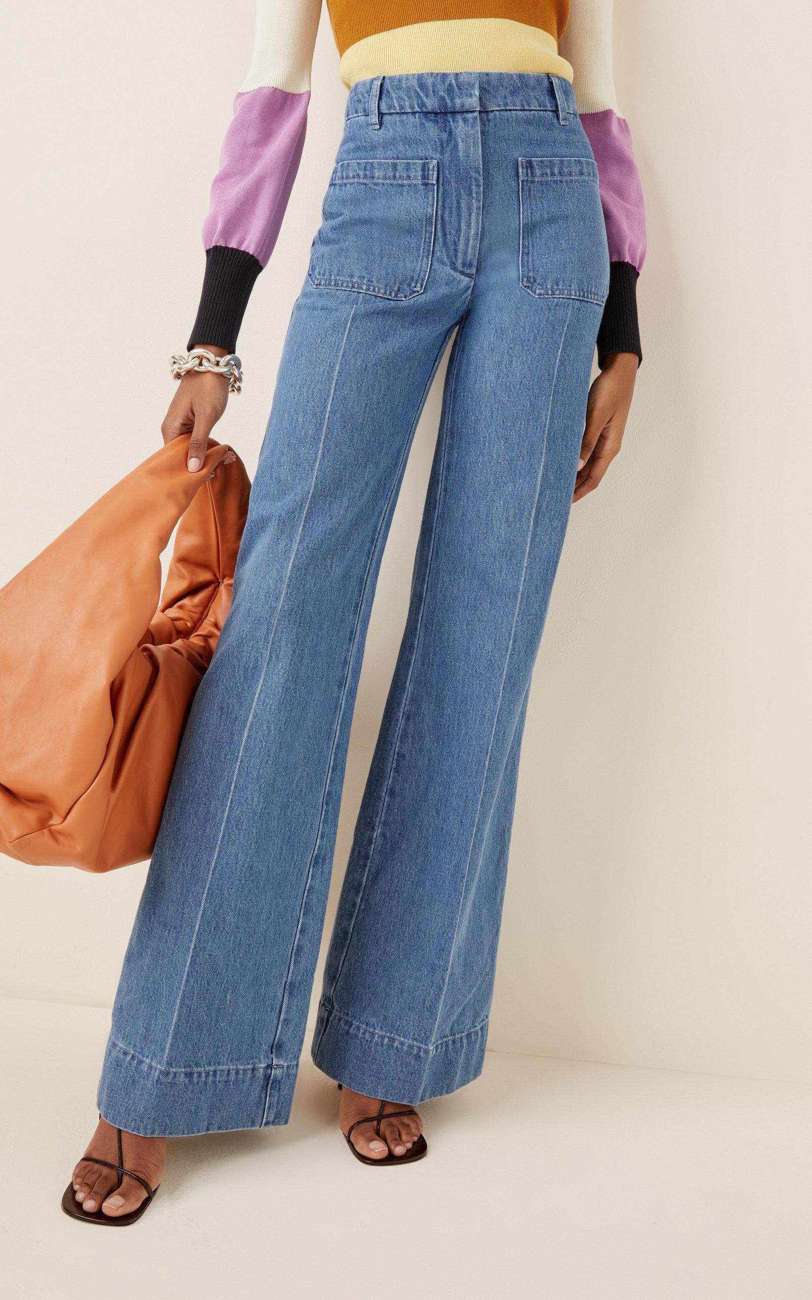 Victoria Beckham Rigid High-rise Flared Jeans in Blue | Lyst