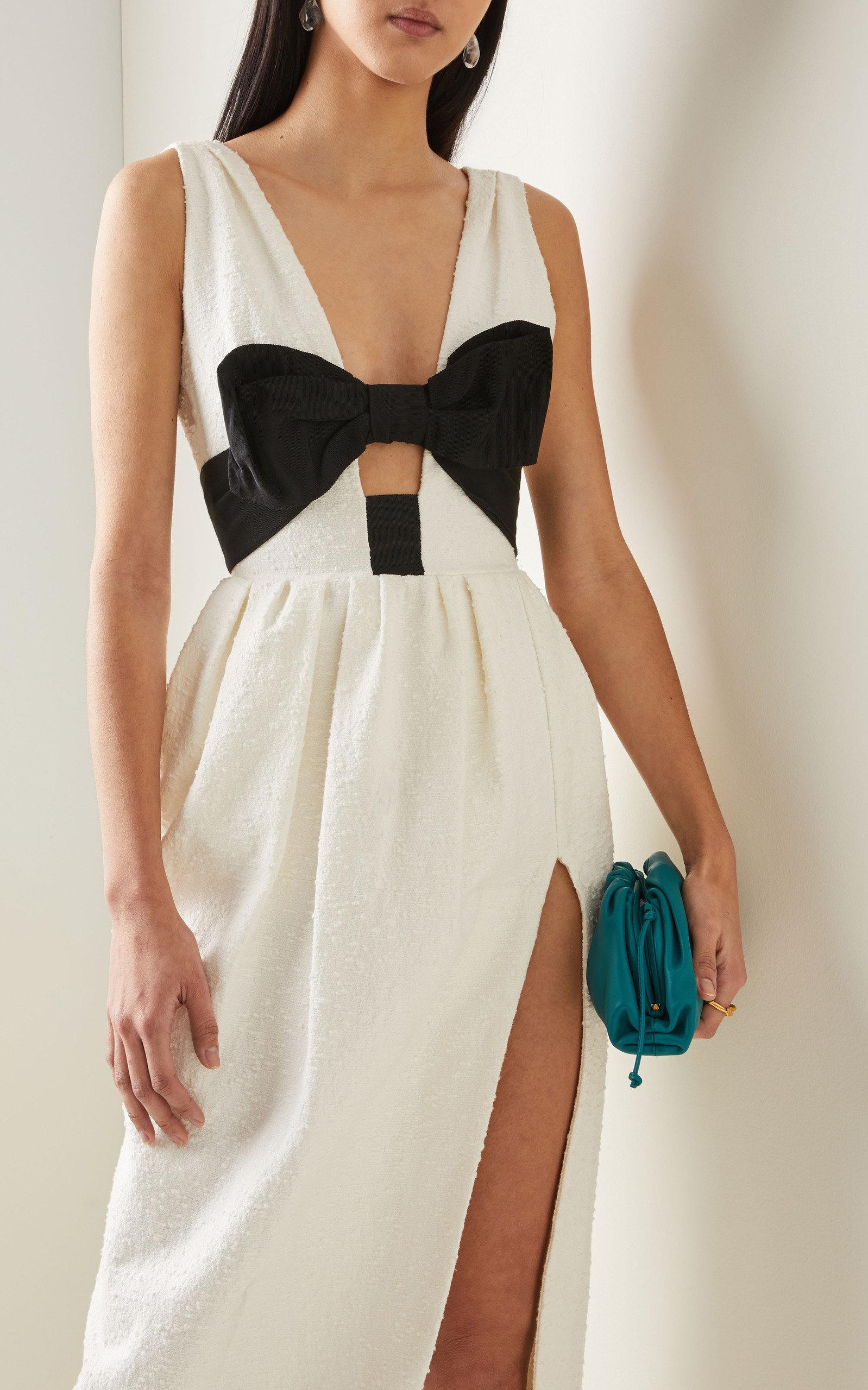 Carolina herrera black and white dress top