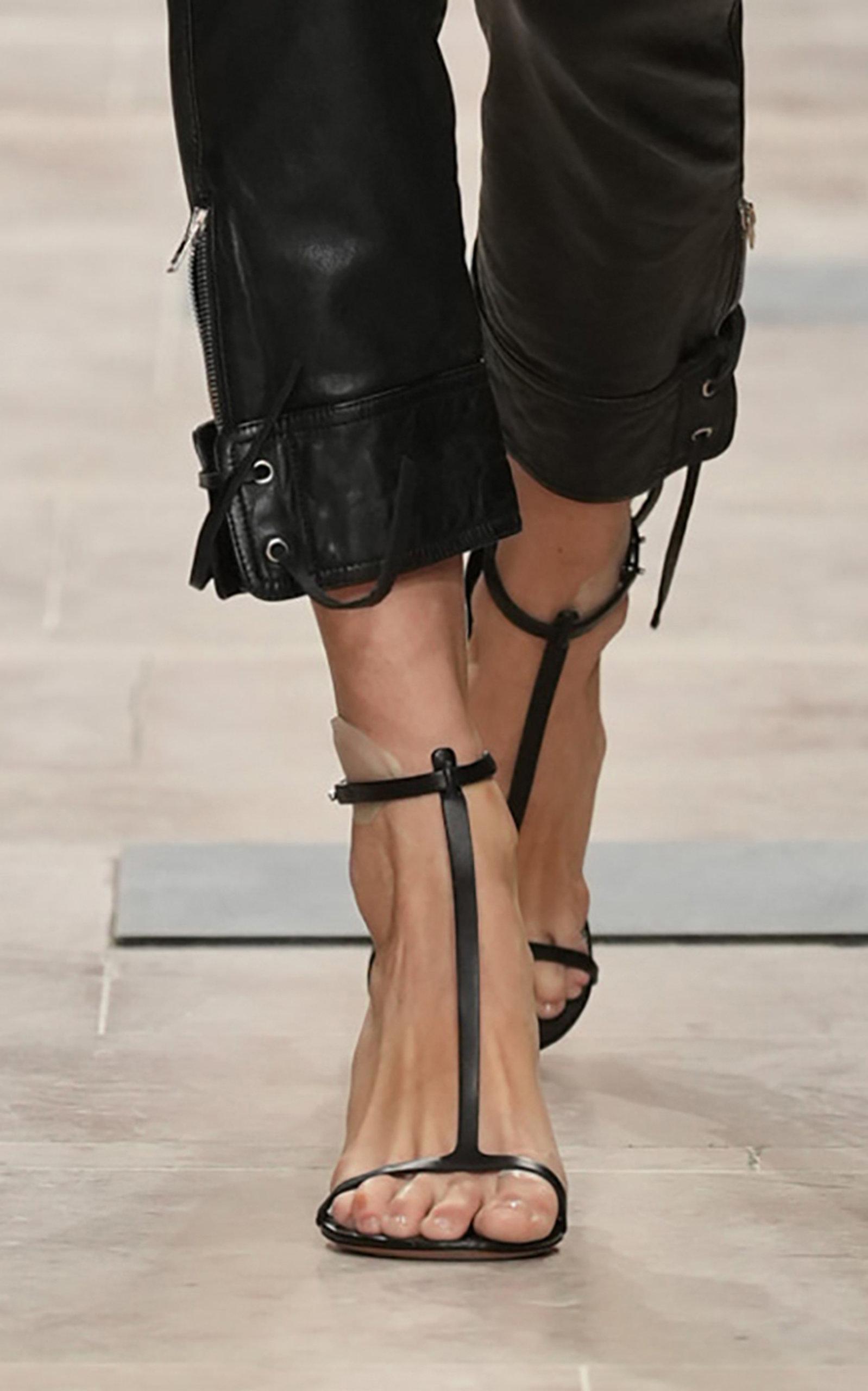 Isabel Marant Einari Leather Sandals in Black | Lyst