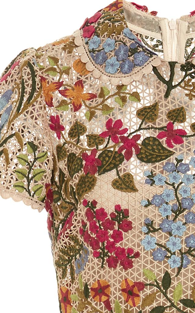 RED Valentino Floral Embroidered Macram Dress | Lyst