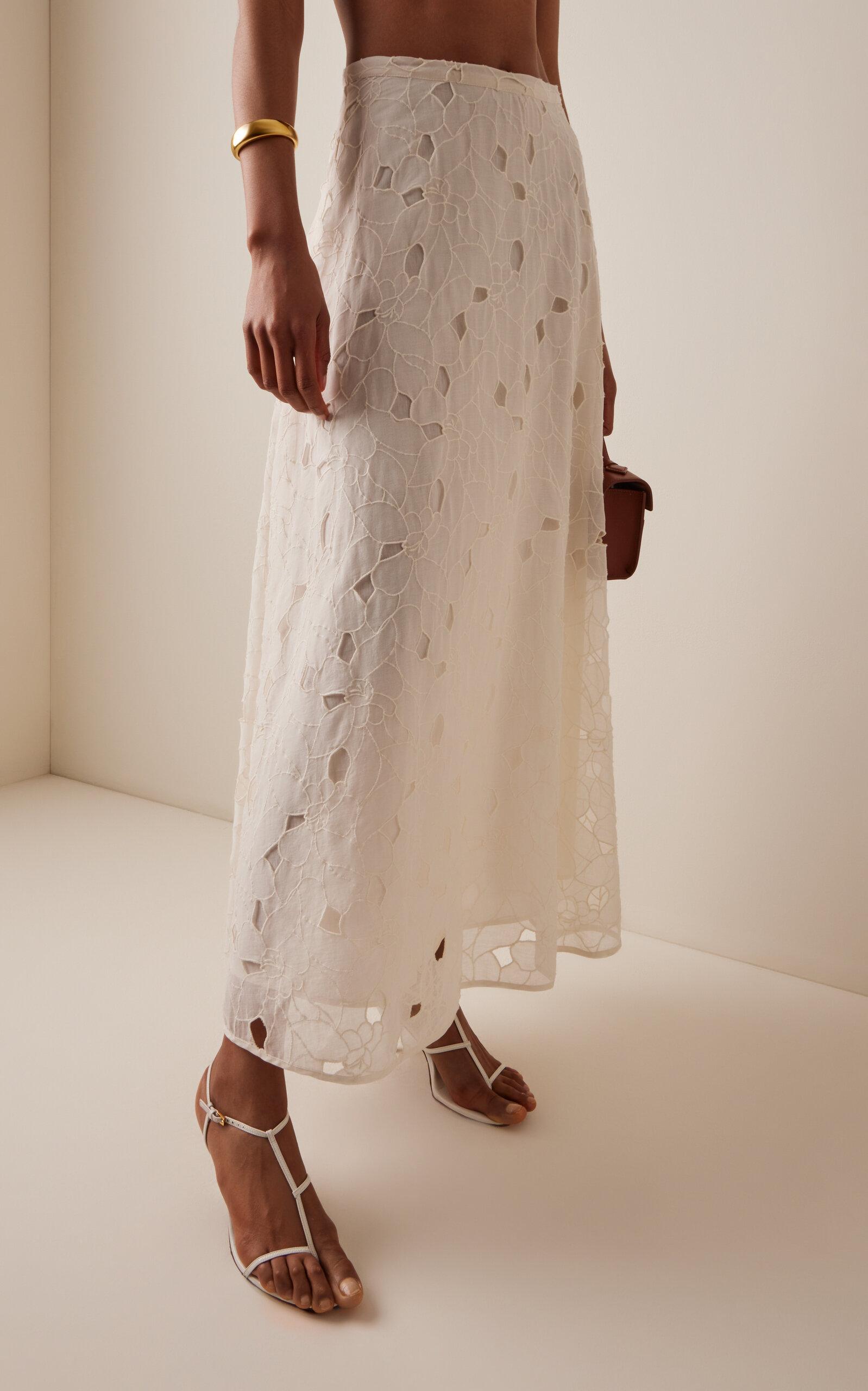 ワンピース ULLA JOHNSON Women Mid Skirts PF240111PRI WHITE Women's Luxury Designer Skirts | Ulla Johnson