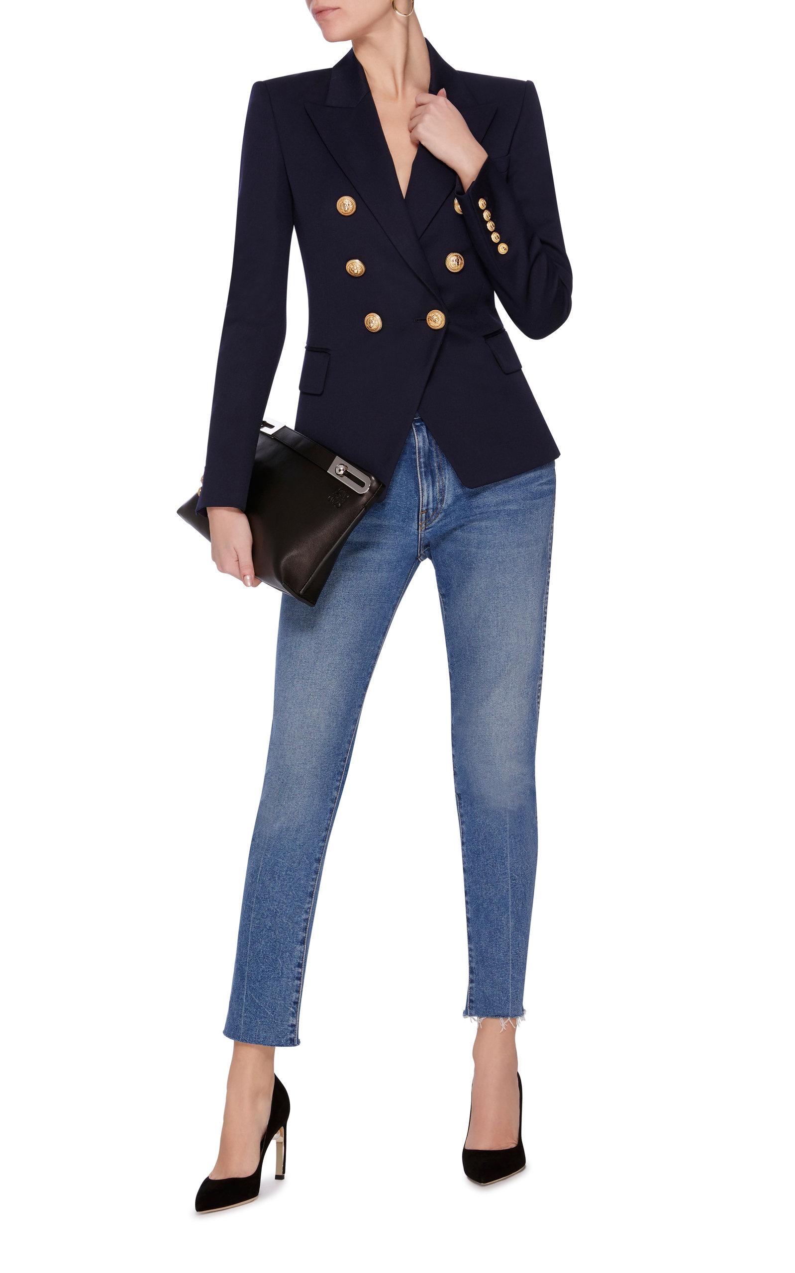 navy balmain blazer
