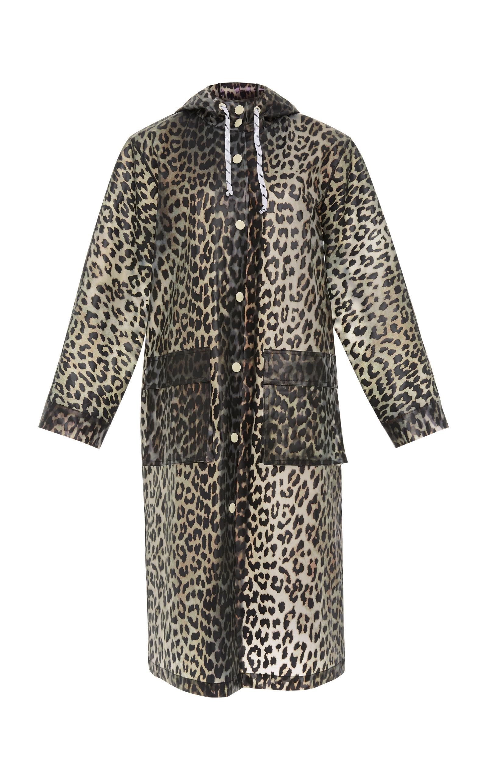 Ganni Cherry Blossom Leopard Print Rain Jacket Lyst