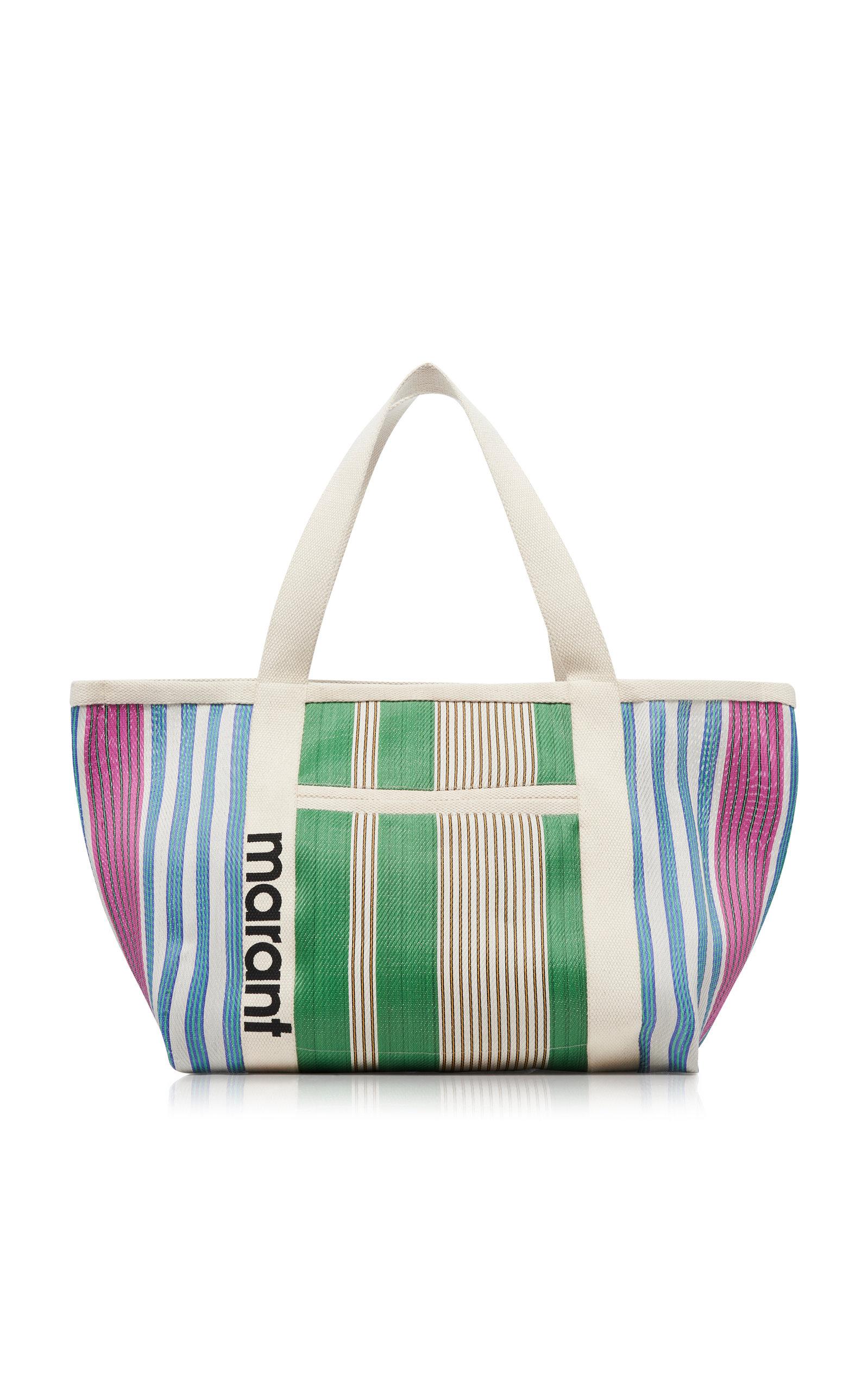 Isabel Darwen Striped Shell Tote in Green - Lyst