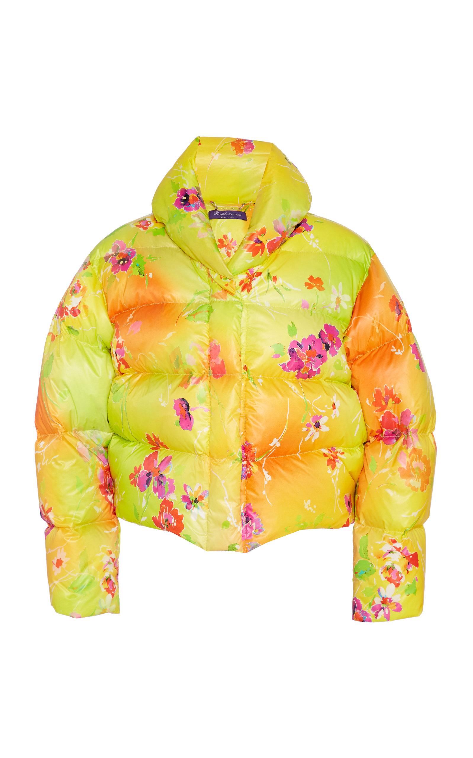 Ralph Lauren Dakota Floral Taffeta Down Jacket in Yellow | Lyst
