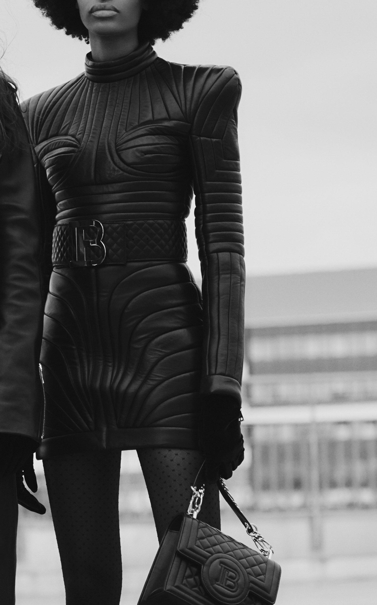 Balmain leather dress online